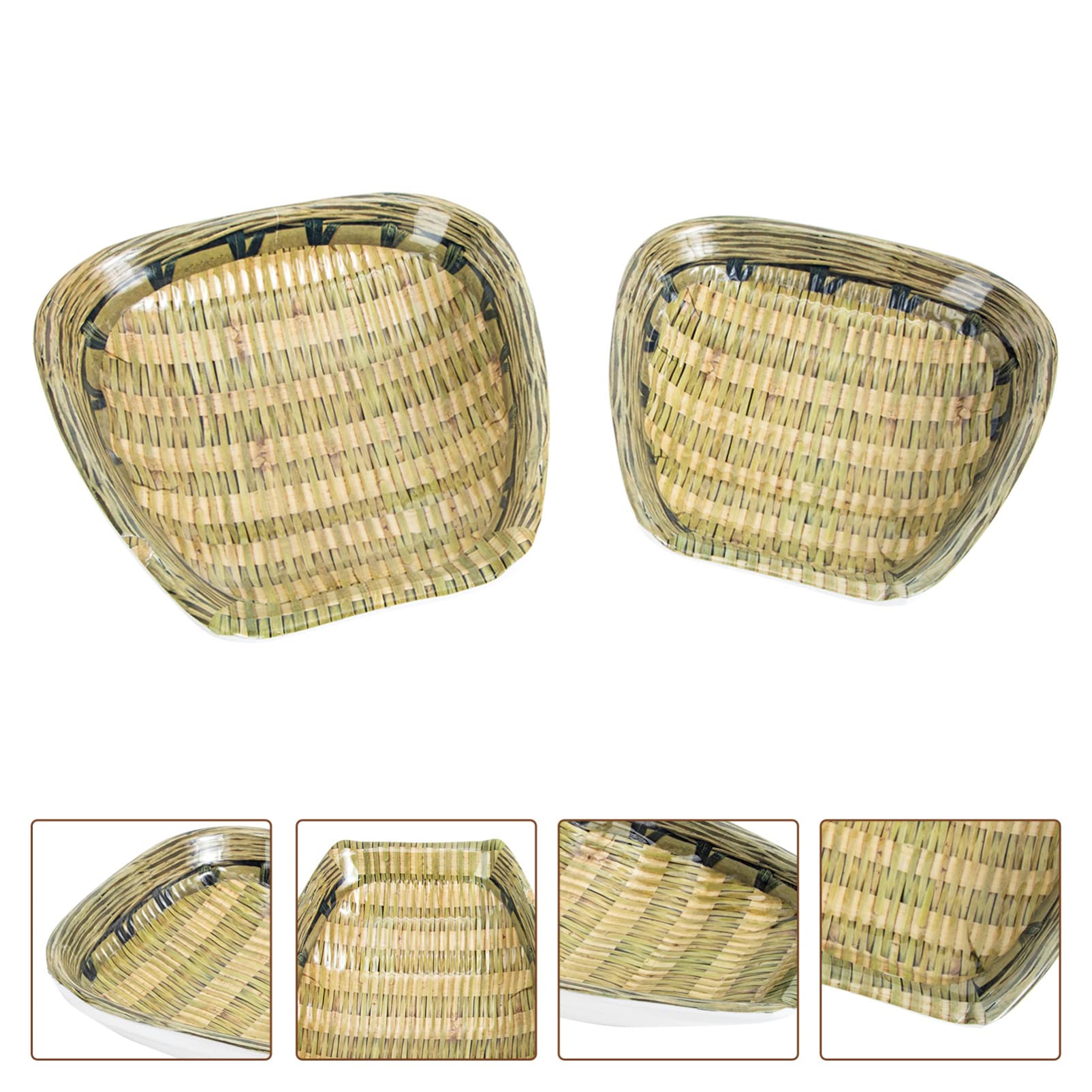 2-Pack Melamine Serving Trays - Round Snack Plates for Desserts, Fruits, Veggies, BBQ & Appetizers | Durable Food Holder for Parties, Picnics & Home Entertaining