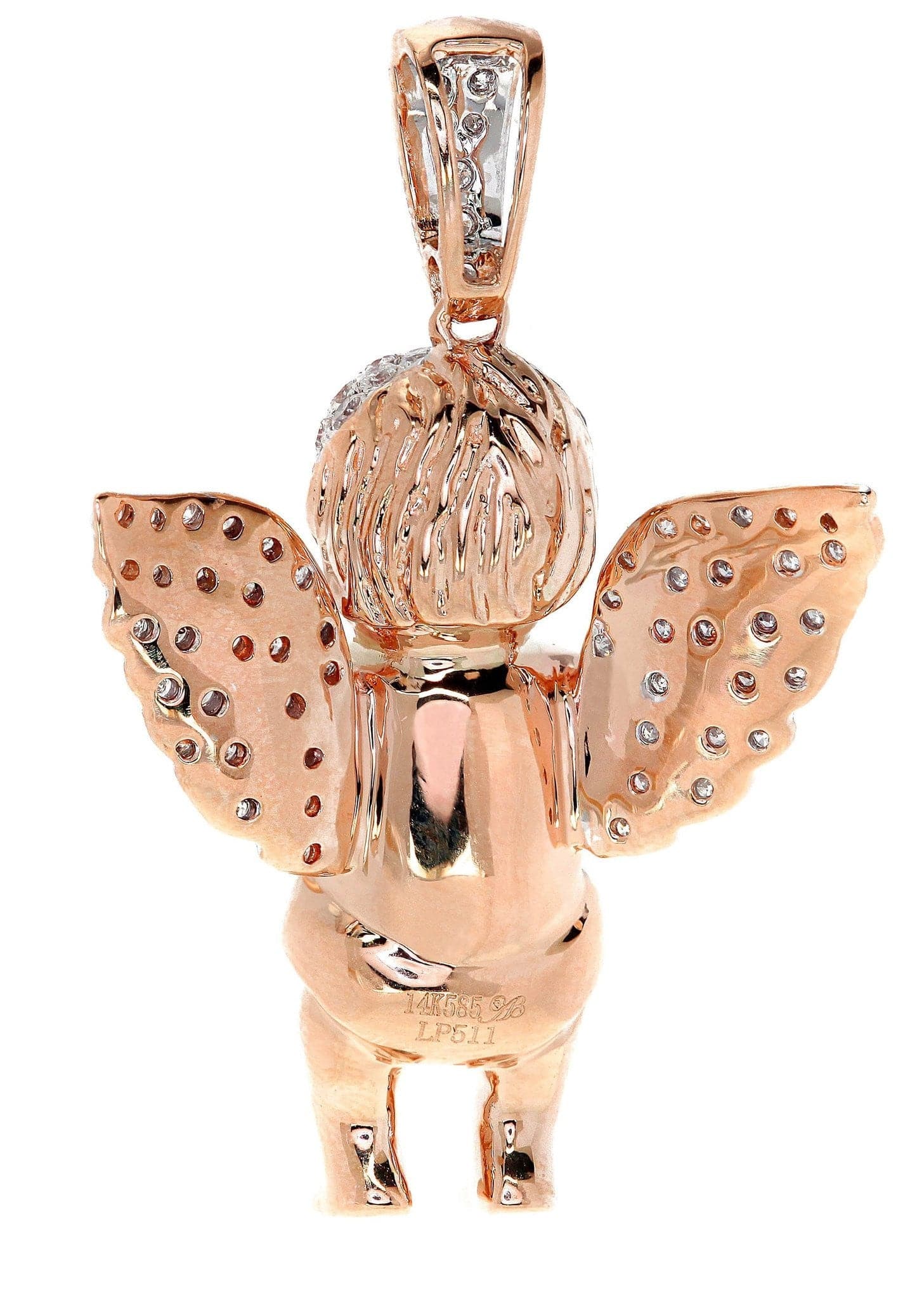 Diamond Angel Pendant Necklace - 9.49 Grams (0.99 Carats) Genuine Diamond Jewelry for Women - Perfect Gift for Christmas, Birthday & Special Occasions