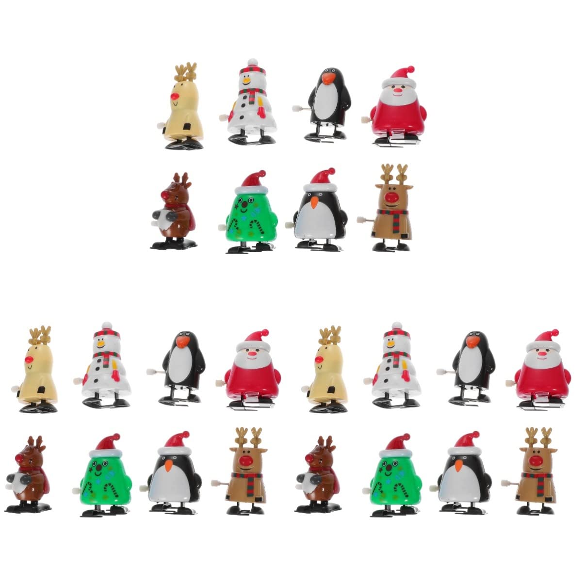 COHEALI 24-Piece Christmas Snowman Wind-Up Walking Toy Set - Fun Clockwork Toys for Kids Holiday Gifts & Stocking Stuffers - Perfect for Christmas Decorations, Party Favors and Winter Playtime