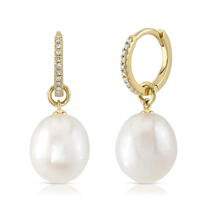 Shy Creation Diamond & Cultured Pearl Earrings - Elegant Dangle Earrings for Women | Perfect for Weddings, Parties & Special Occasions