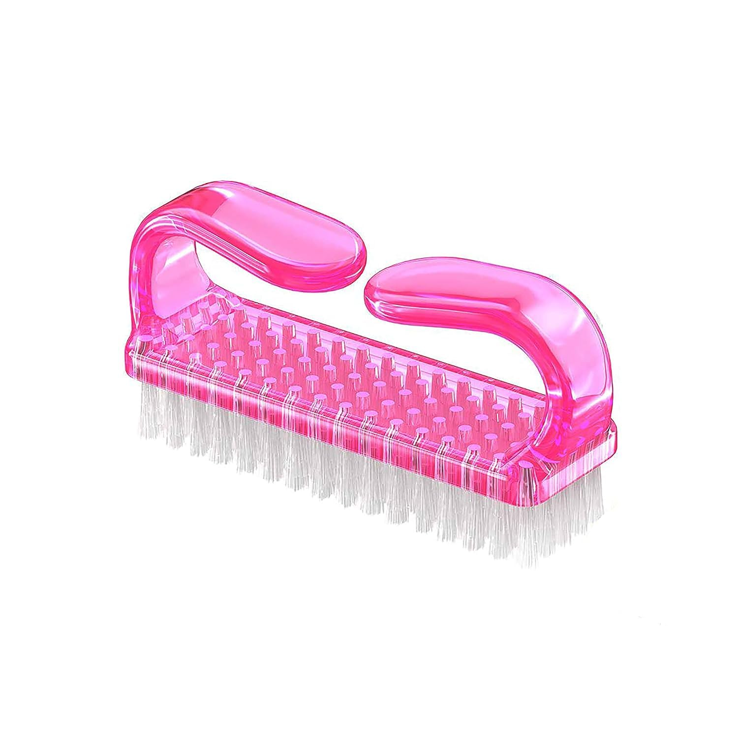 LANELLIE Nail Cleaning Brush for Manicure & Pedicure - Handle Grip Finger & Toe Nail Scrubber - Hygienic Nail Care Tool for Men & Women (Multicolor, Pack of 1) - Perfect for Home Spa, Salon & Travel Use