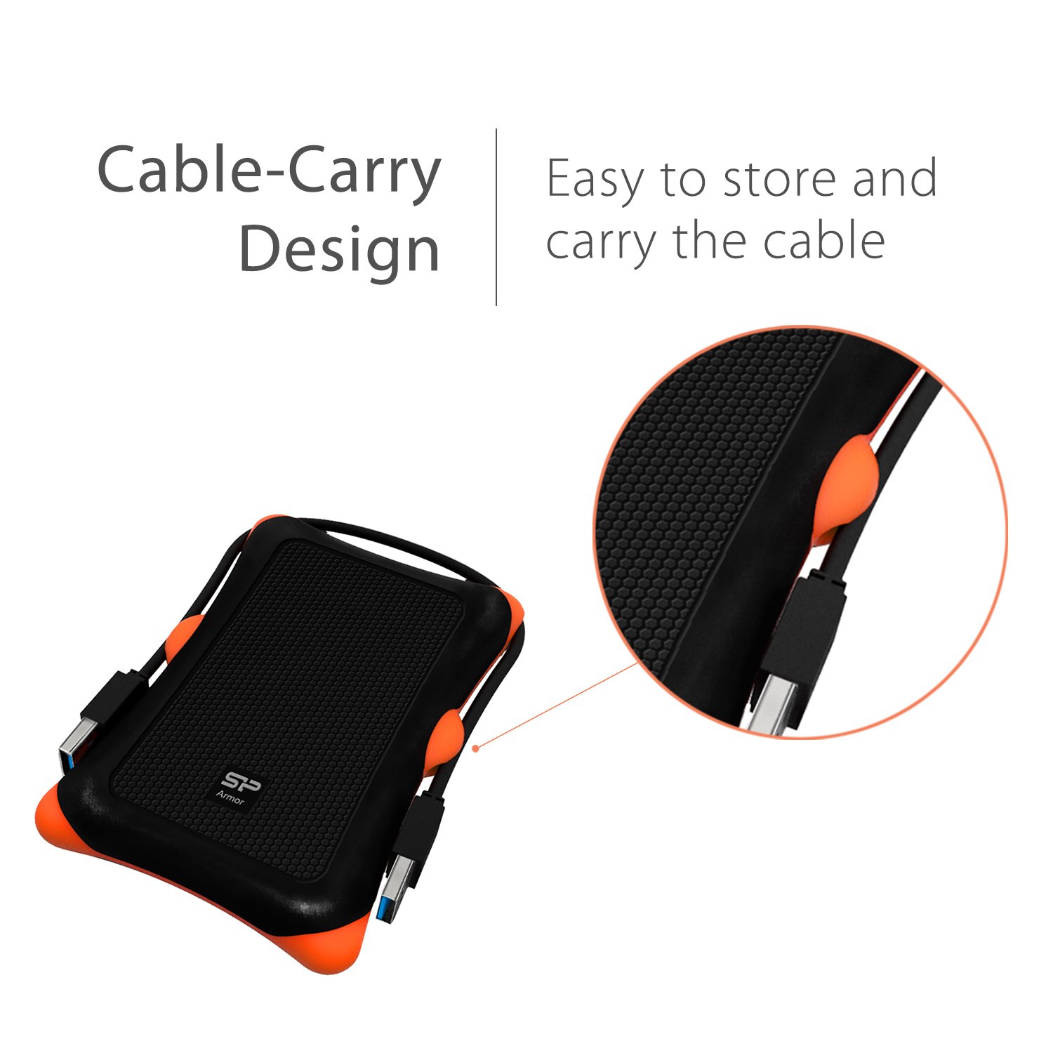 Silicon Power 1TB USB-C External Hard Drive - Rugged Portable HDD with USB 3.1 Gen 1, Military-Grade Shockproof & Water Resistant for PC, Mac, iPad Pro - Perfect for Travel, Business & Data Backup