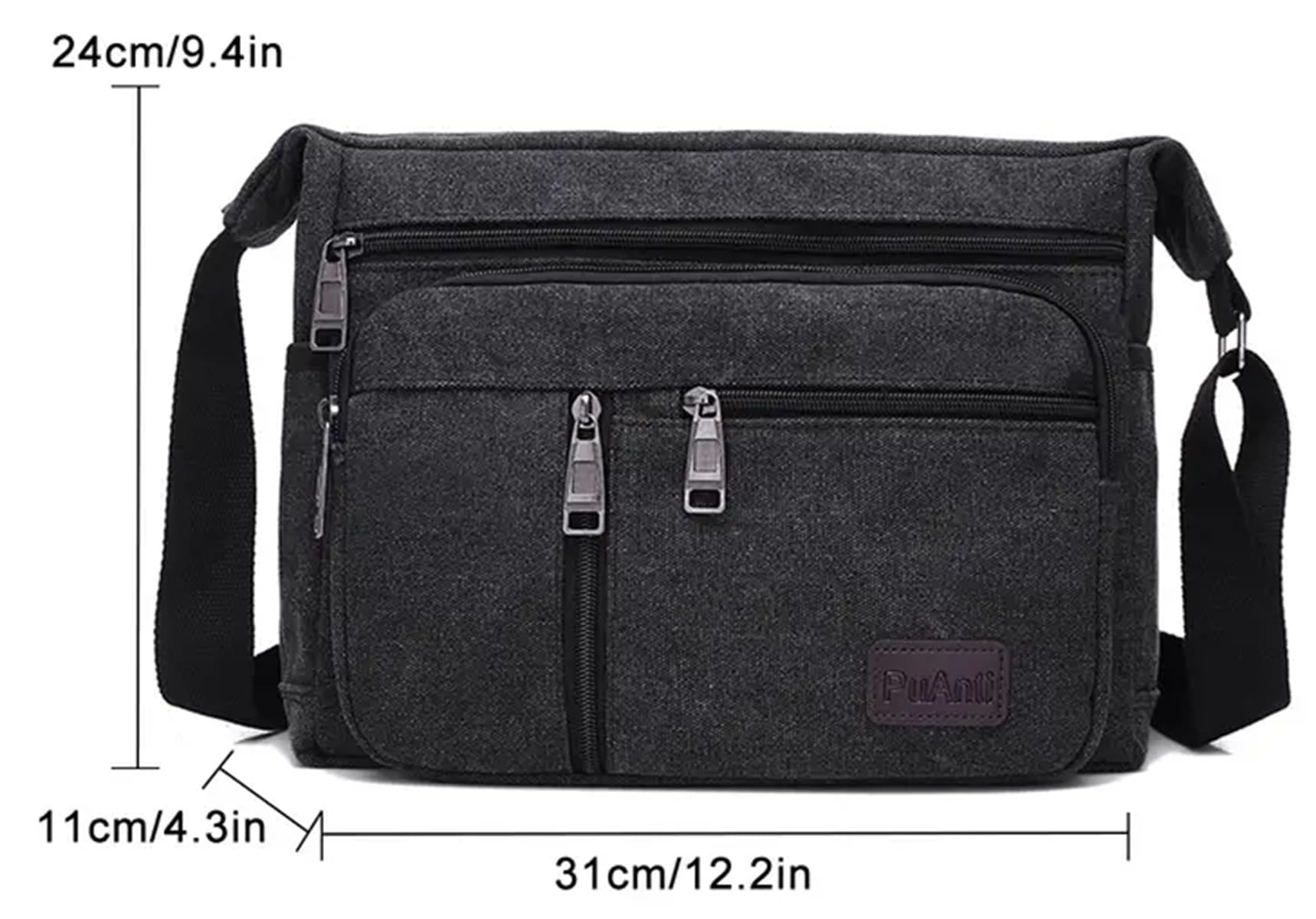 MOMISY Canvas Crossbody Sling Bag for Men & Women - Lightweight Travel Shoulder Bag with Multiple Pockets - Perfect for Office, Business, Commuting & Daily Use