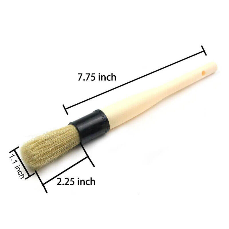 Premium Boar Hair Detailing Brush with Protective Rubber Ferrule - 2 Pack - Perfect for Car Detailing, Motorcycle Cleaning & Home Dusting