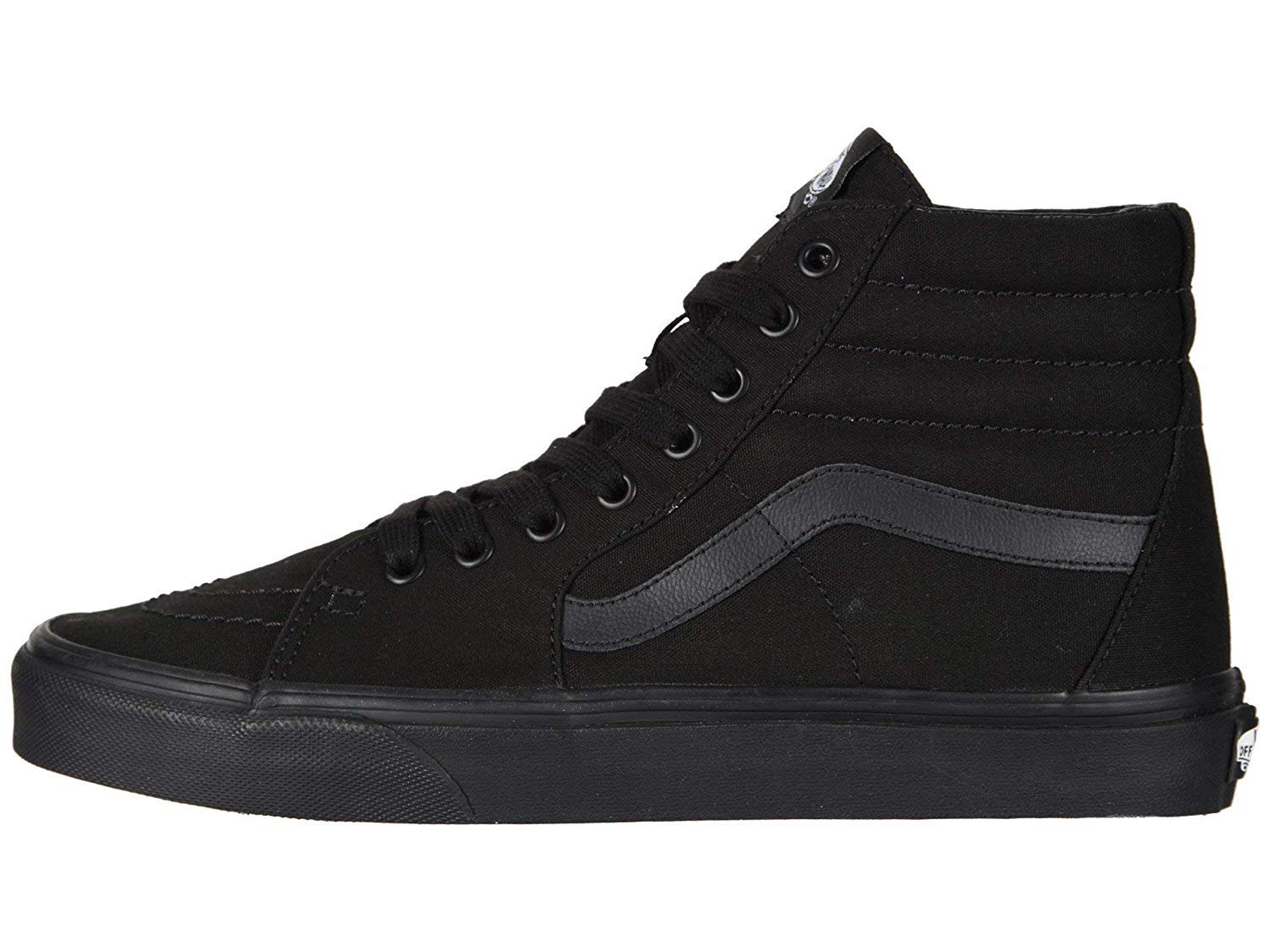 Vans SK8 Hi Black/Black Sneakers - Size 10.5 Women (9 Men) - Classic High-Top Skate Shoes for Streetwear, Skateboarding & Casual Fashion