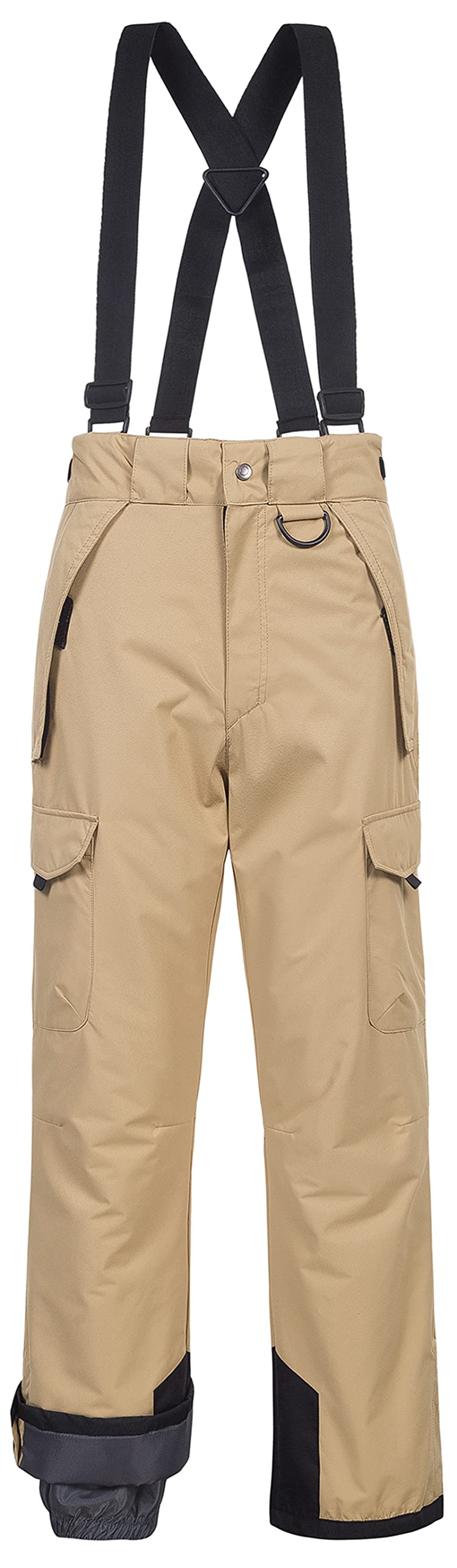 **CREATMO Men's Waterproof Insulated Snow Pants - Winter Ski Bibs with Cargo Pockets for Snowboarding & Outdoor Activities**    *(Use Case: Ideal for skiing, snowboarding, hiking, and cold-weather adventures.)*