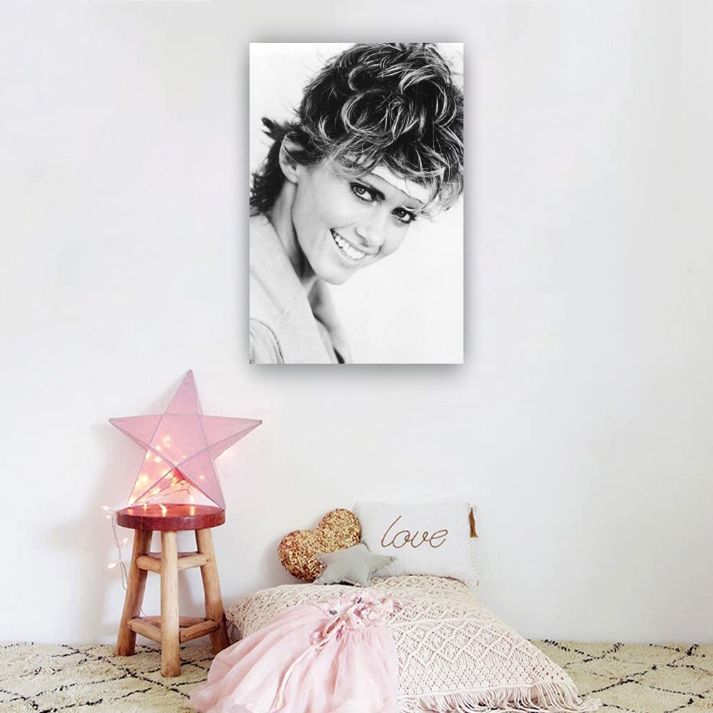 Olivia Newton-John Sexy Poster Canvas Wall Art Print - 12x18 Inch Unframed Painting for Living Room, Bedroom, Bathroom Decor - Perfect for Home, Christmas & Vertical Wall Decorations