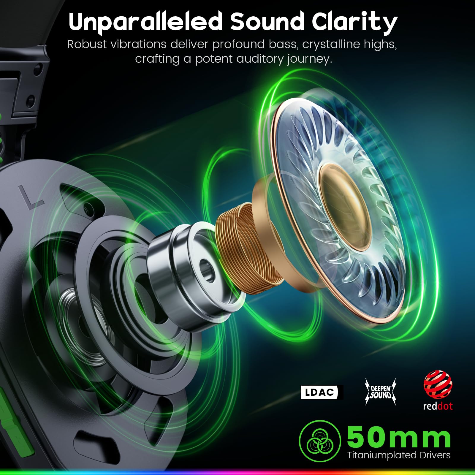 WESEARY 7.1 Wireless Gaming Headset with Microphone - Compatible with PS4, PS5, PC, Nintendo Switch & Mac | 2.4GHz Bluetooth Headphones, Crystal Clear Mic, 50H Battery Life, RGB Lighting | Perfect for FPS, RPG & Online Gaming Sessions