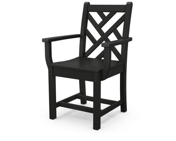 Polywood Chippendale Dining Arm Chair - Classic Outdoor/Indoor Patio Furniture - Perfect for Dining Room, Garden, and Backyard Relaxation