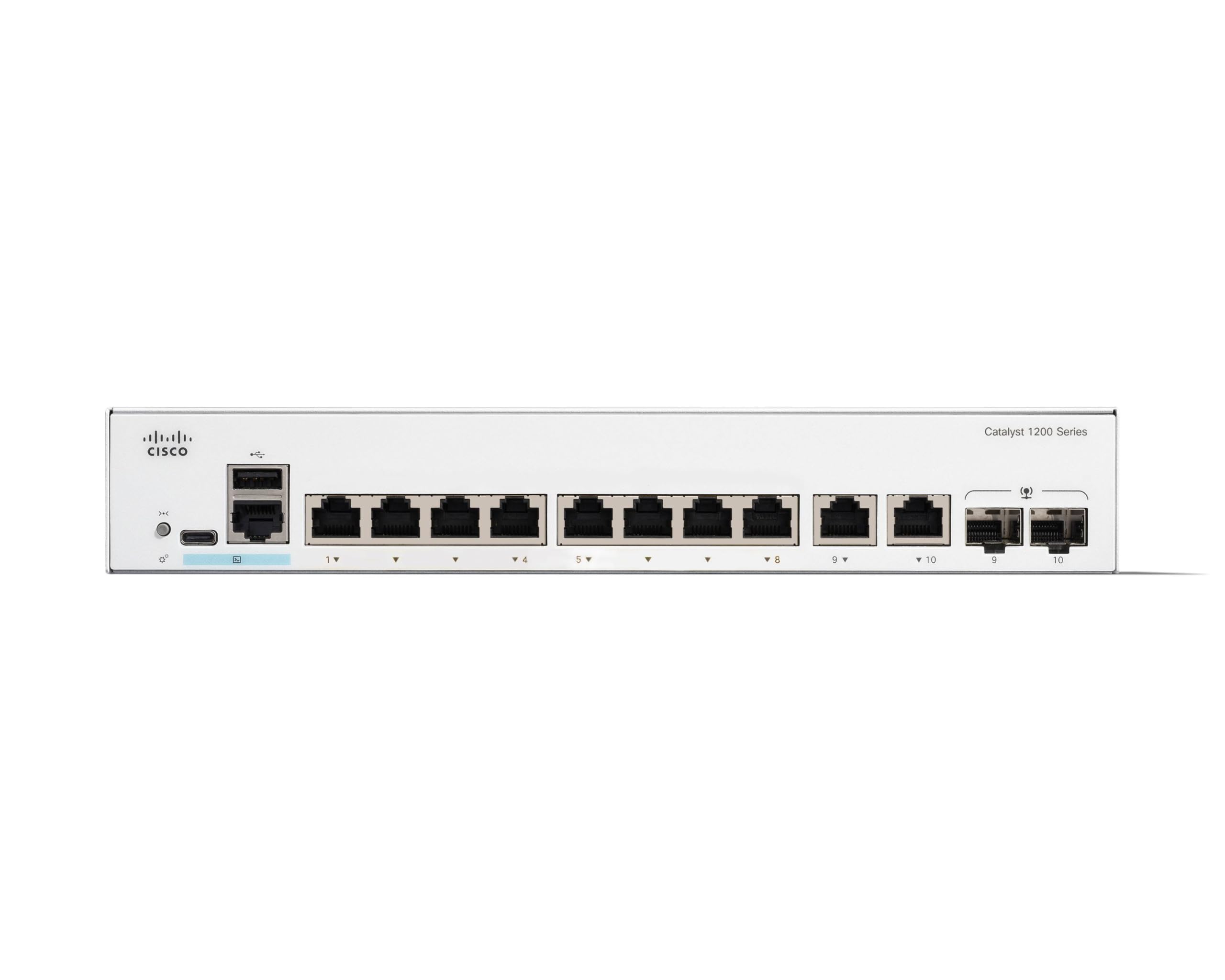 Cisco Catalyst 1200-8T-E-2G 8-Port Gigabit Ethernet Smart Switch with 2x1GE Combo Ports & External Power Supply - Limited Lifetime Protection - Ideal for Small Business Networks & Home Office Setup (C1200-8T-E-2G)
