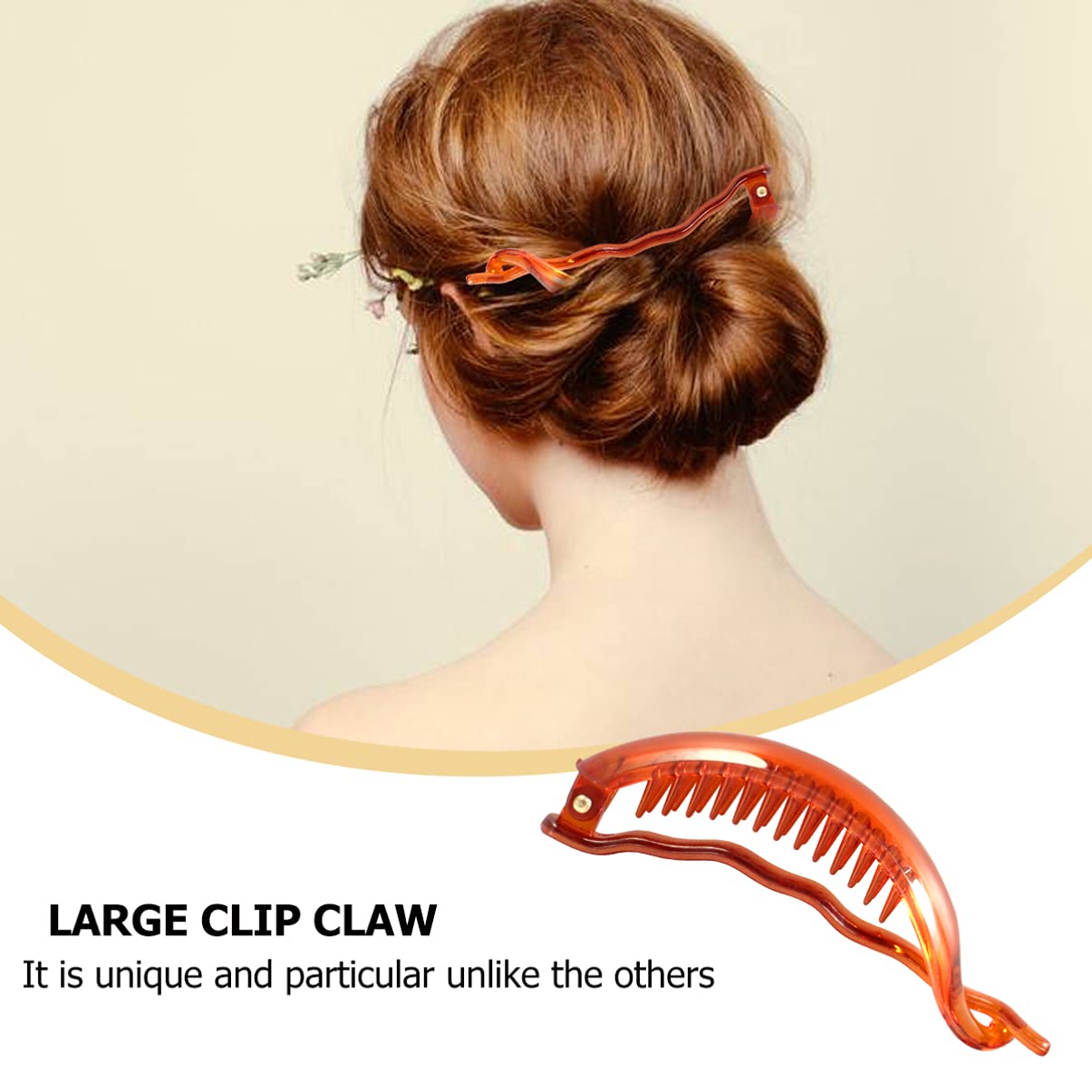 Minkissy Large Banana Hair Clips - 4Pcs Non-Slip Vertical & Horizontal Ponytail Holder for Women, Perfect for Fishtail Braids, Workouts, and Everyday Hairstyles