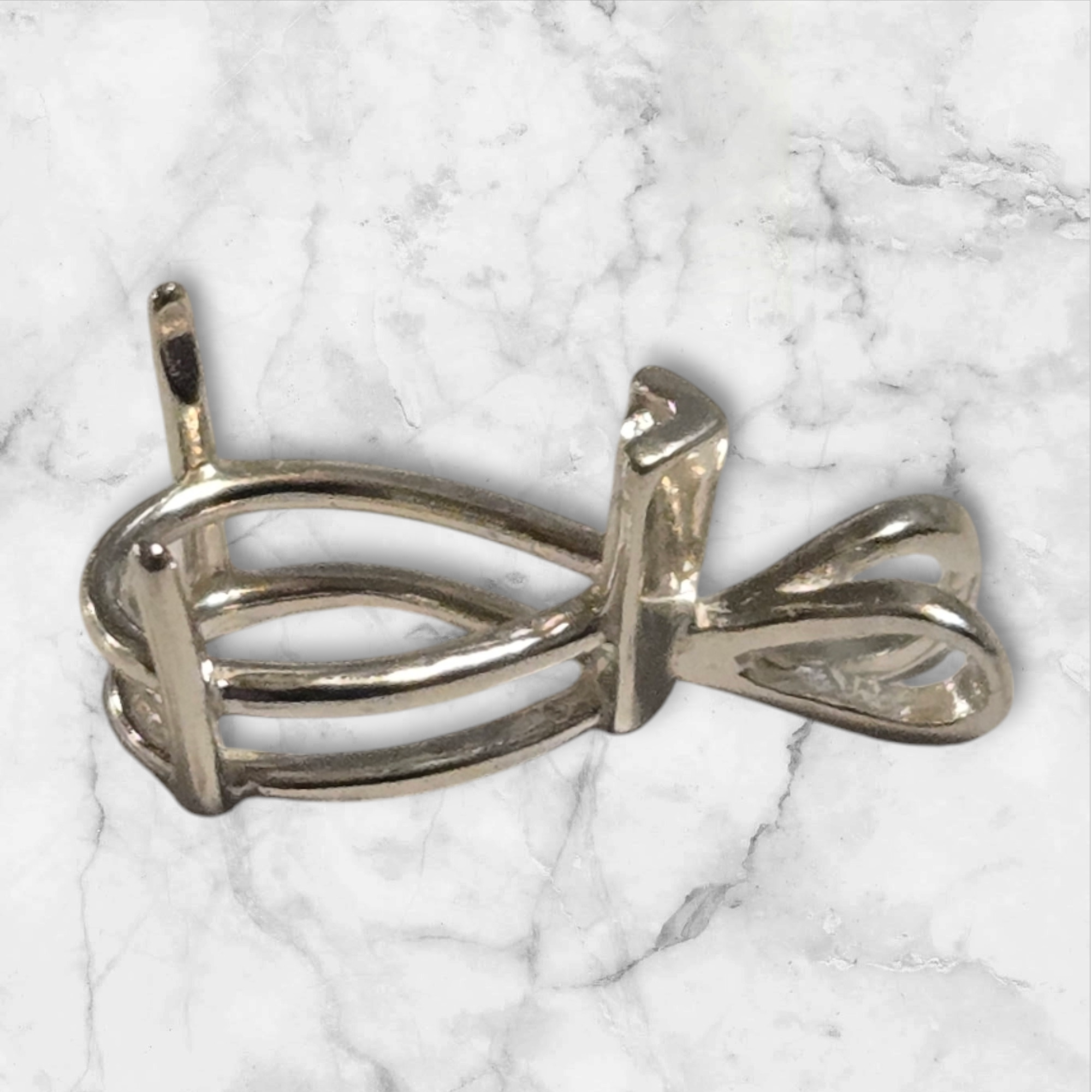 Solid Sterling Silver or 14kt Gold 6x4mm Pear Cut Vee Prong Pendant Setting - Handcrafted in USA (161065/141065) - Perfect for Custom Jewelry Making & Engagement Ring Designs