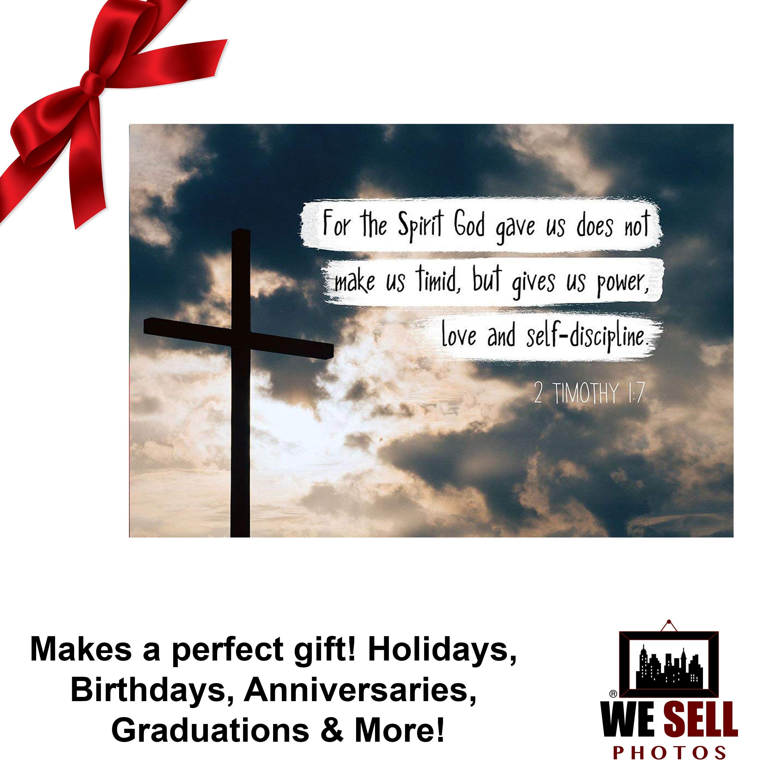 Bible Verse Wall Art - 2 Timothy 1:7 Poster (13x19) | Perfect Gift for Home & Office