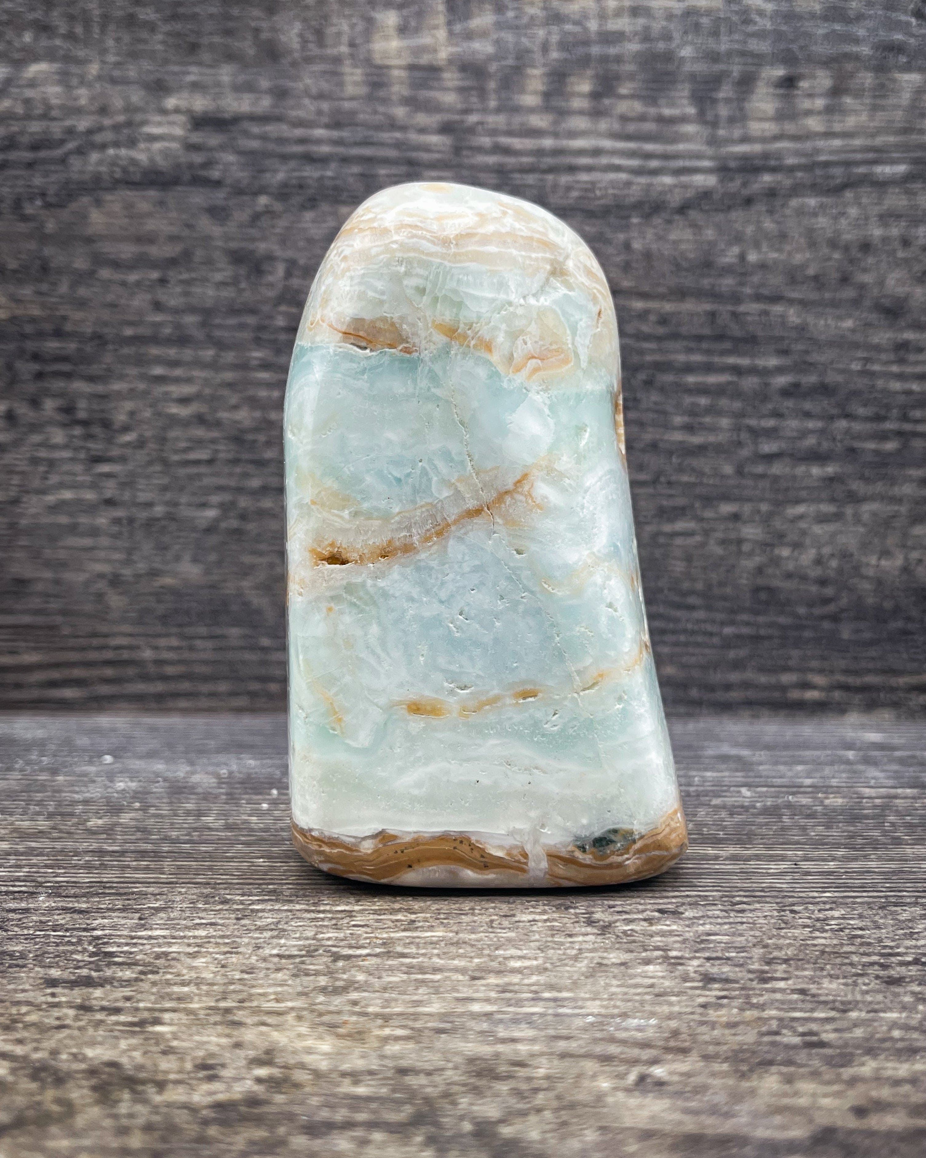 Natural Caribbean Calcite Freeform Stone - 327g Raw Healing Crystal for Meditation, Reiki, and Home Decor
