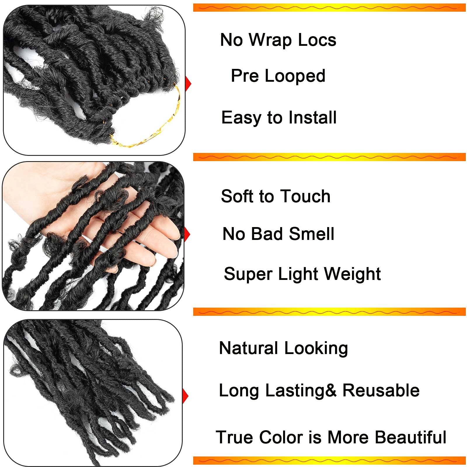 Butterfly Locs Crochet Hair 36 Inch - 5 Pack Long Distressed Faux Locs for Women - Pre-Looped Crochet Braiding Hair Extensions (1B#) - Perfect for Protective Styles, Boho Looks & Everyday Wear