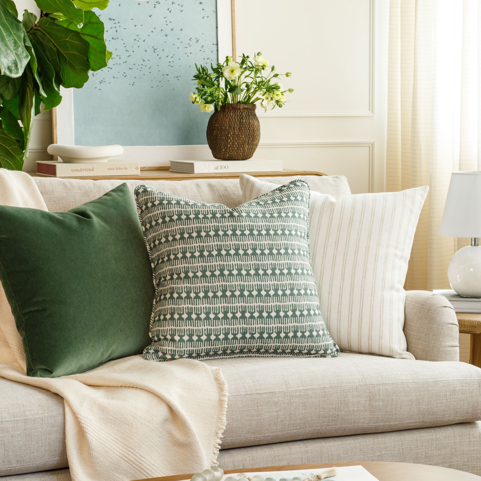 20x20 Emerald Green Decorative Throw Pillow Cover - Soft & Stylish Cushion for Sofa, Bed, Living Room & Home Decor