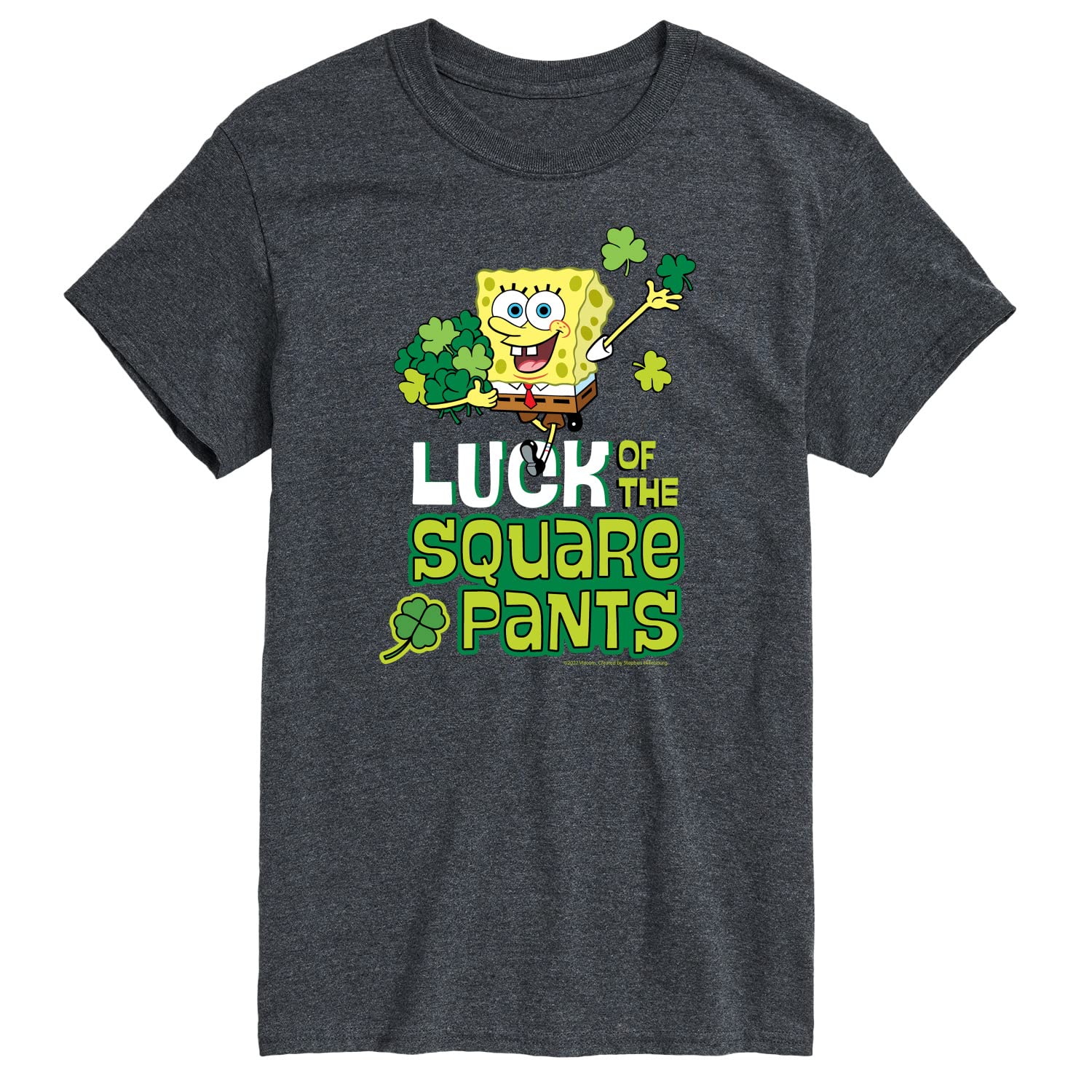 Spongebob Squarepants Men's Graphic T-Shirt | Luck of The Square Pants Design | Short Sleeve Cotton Tee for Casual Wear & Fan Gifts