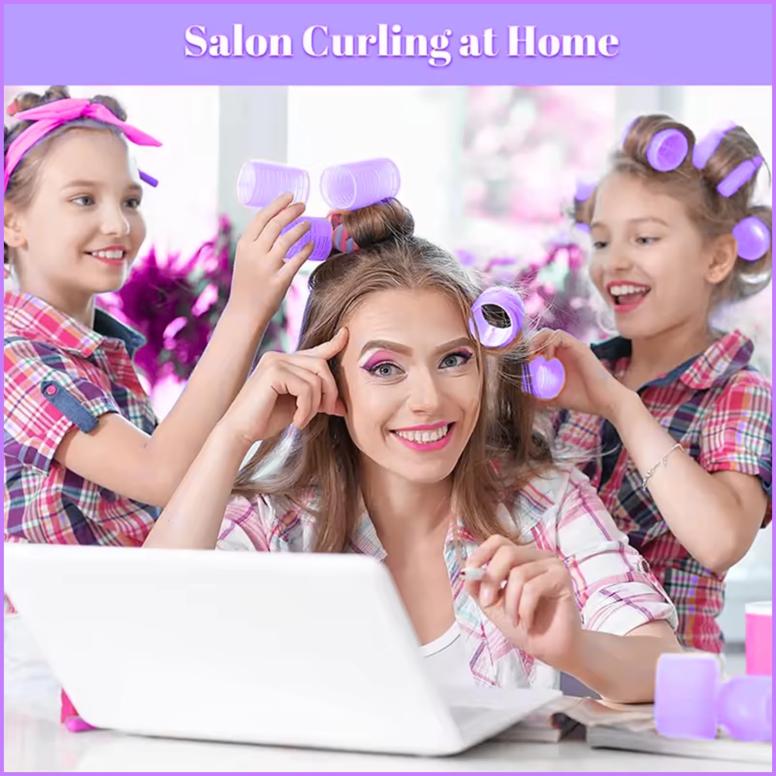Scarlet Line Professional SVR003 Self-Grip Velcro Hair Curlers - Salon Quality Plastic Hair Rollers for Home & Professional Use - Perfect for Creating Long-Lasting Waves & Curls at Home or Salon