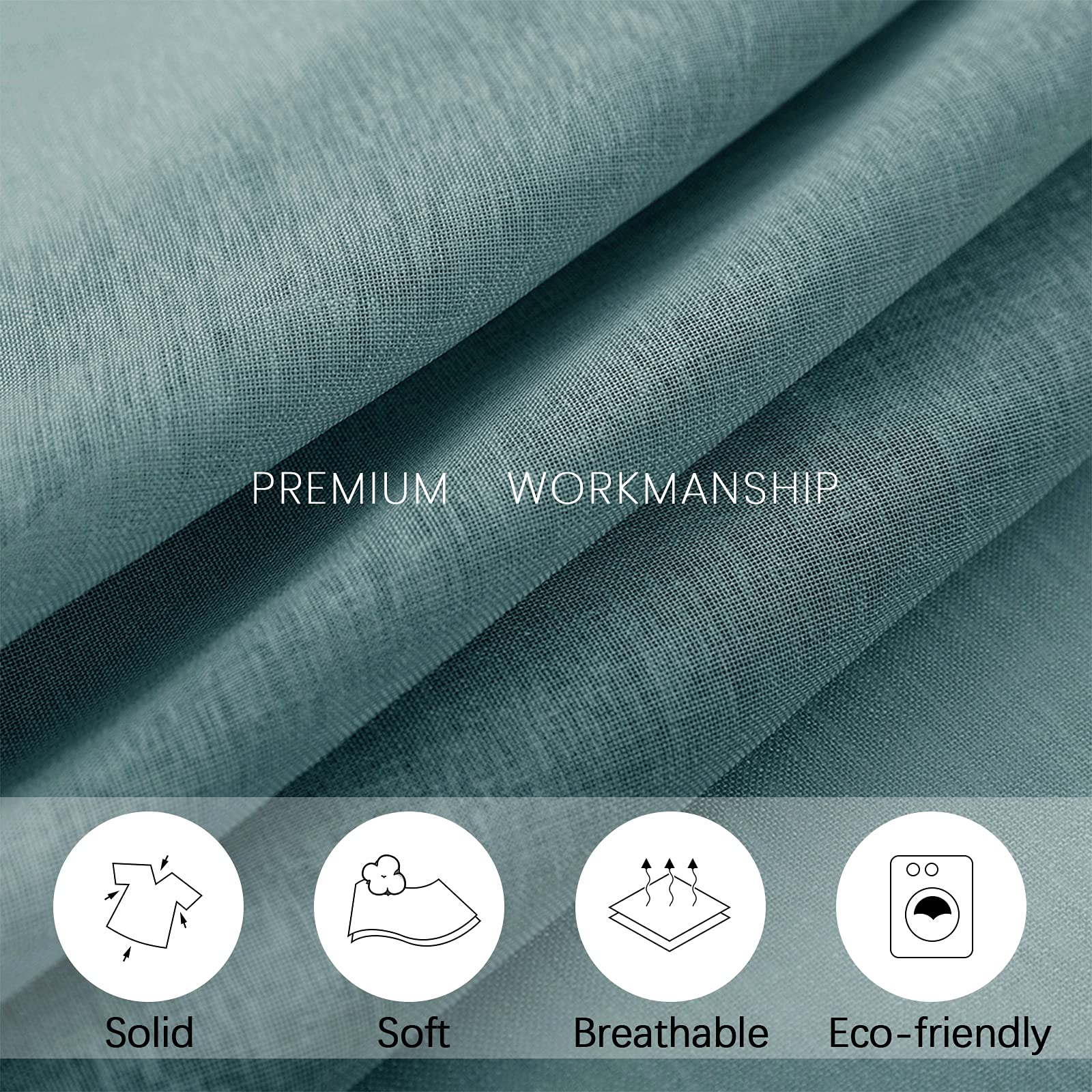 MRTREES Sheer Tier Curtains Blue Haze - Light Filtering Short Kitchen Window Treatments (36 Inch Length, Rod Pocket, 2 Panels) - Perfect for Bathroom, Cafe & Half Windows - Soft Privacy & Natural Light Control
