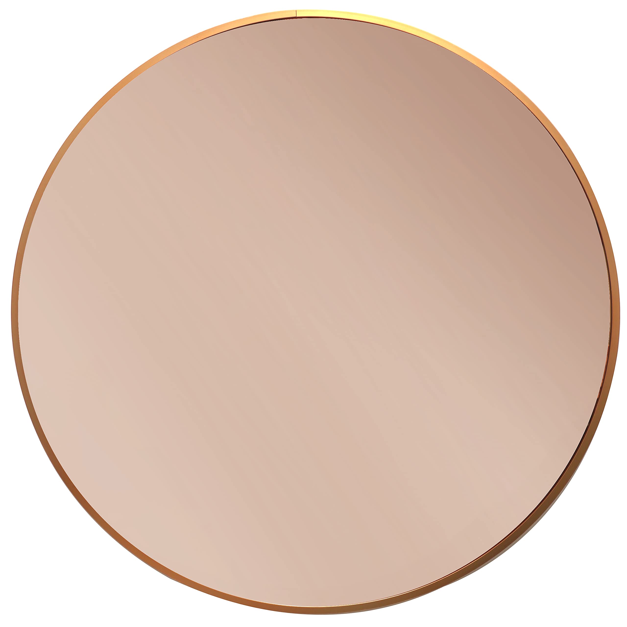 Mirrorize Gold Round Mirror 27.5 Inch - Decorative Wall Mirror for Living Room, Bathroom Vanity & Entryway - Colored Glass Circle Mirror for Home Decor | Perfect for Modern Interiors, Bedroom Accent & Hallway Lighting Enhancement