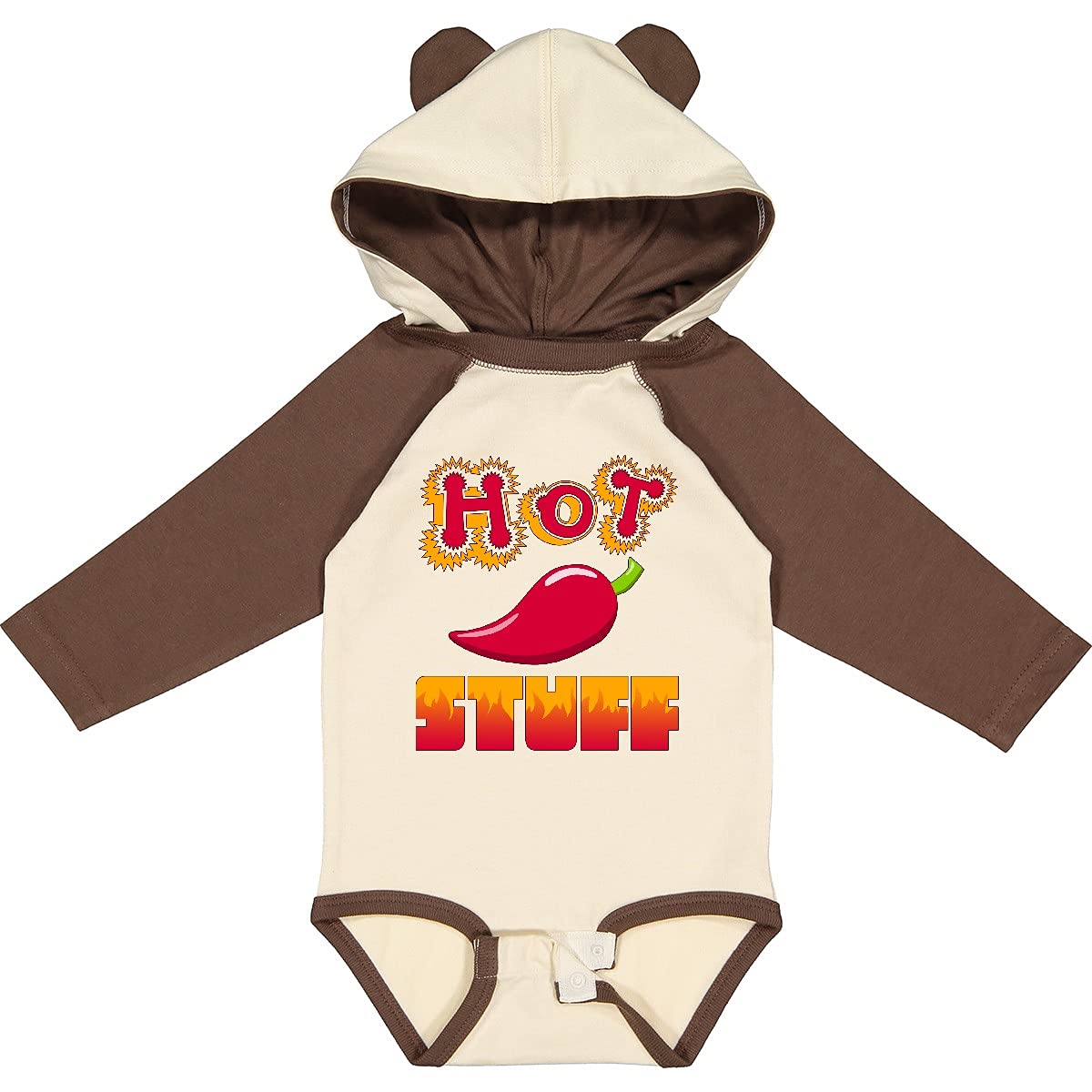 Inktastic Hot Stuff Long Sleeve Baby Bodysuit - Soft Cotton Creeper for Newborns & Infants - Perfect for Family Photos, Holidays & Everyday Wear
