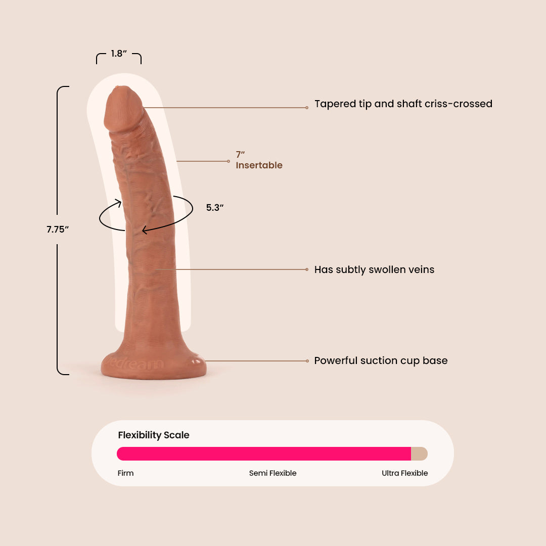 King Cock Ultra Realistic 7-Inch Dildo - Lifelike Silicone Adult Toy for Solo Play & Couples Use - Perfect for Bedroom Fun & BDSM Scenes