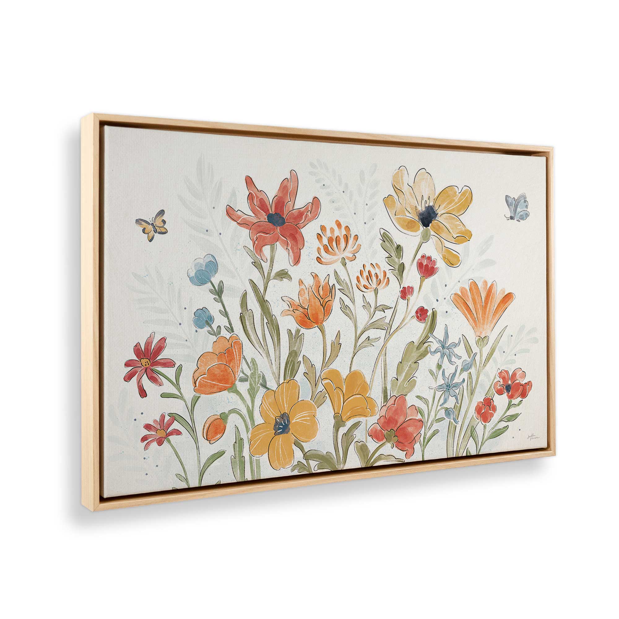 Garden Melody in Bloom Canvas Wall Art Print - Vibrant Floral Painting for Living Room, Bedroom & Office Decor