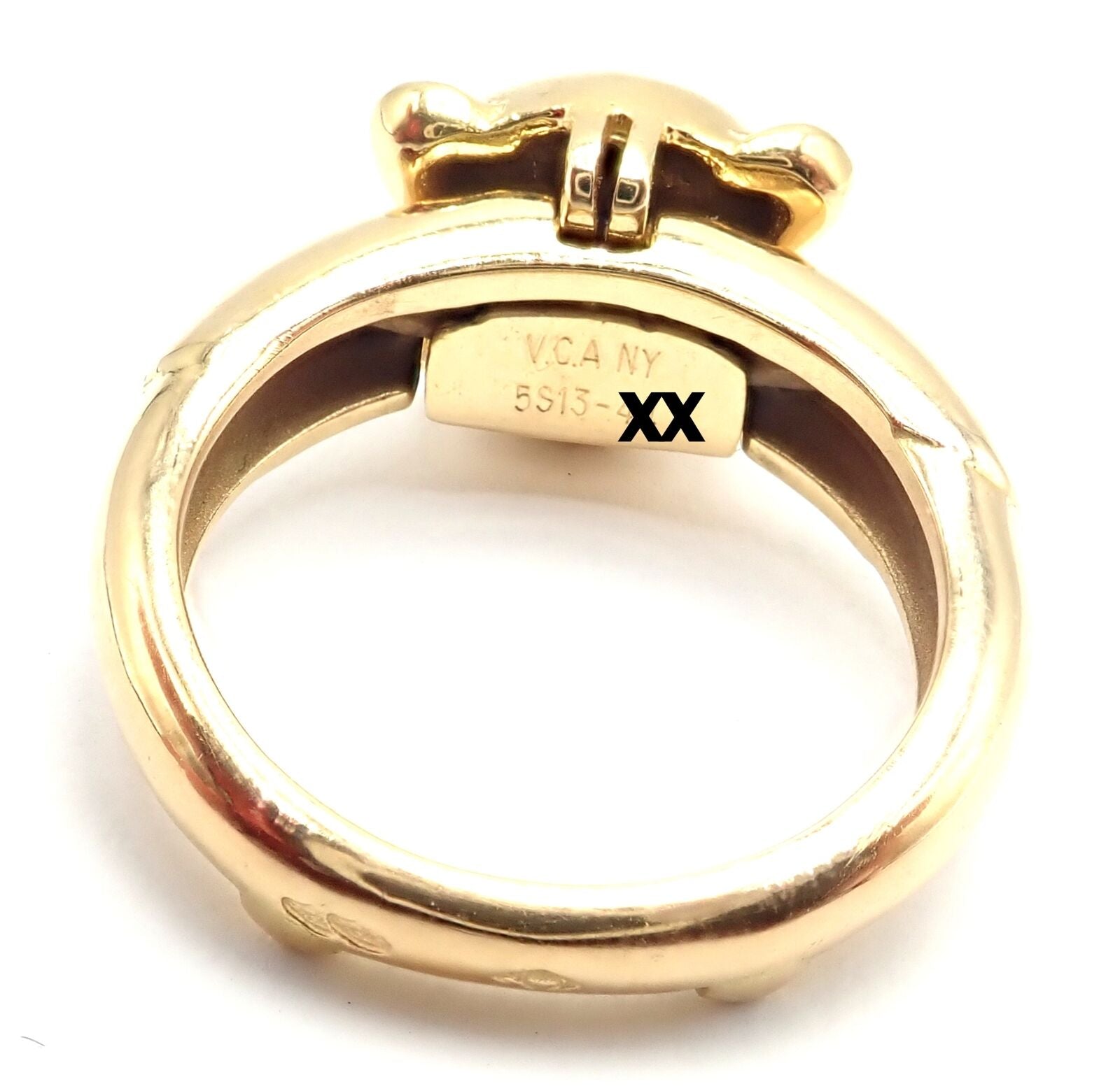 Authentic Van Cleef & Arpels 18k Yellow Gold Teddy Bear Band Ring Pendant - Luxury Jewelry Gift for Women, Perfect for Valentine's Day & Anniversary