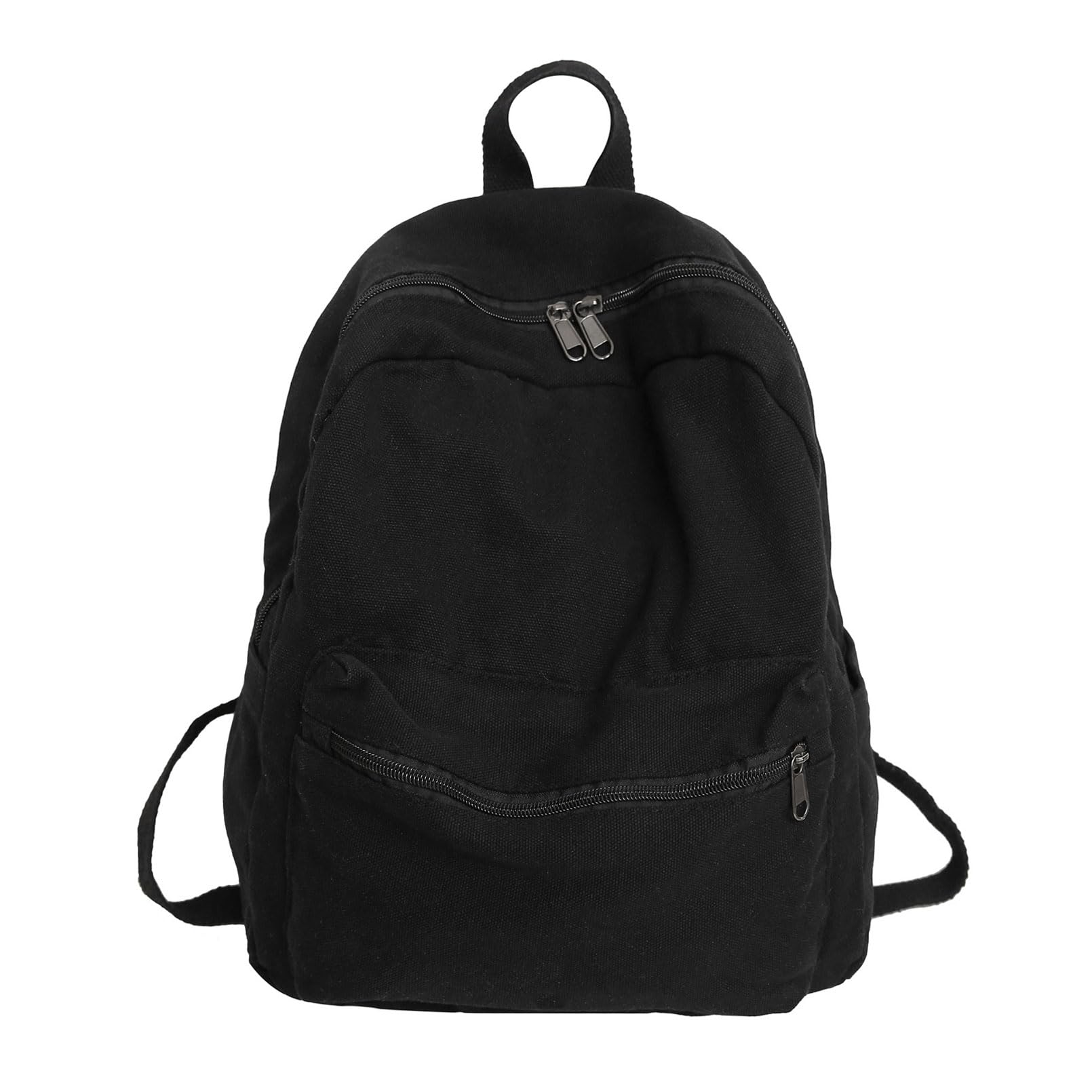GAXOS Mini Backpack Purse for Women - Cute Small Canvas Backpack for Girls, Vintage Aesthetic Travel Backpack in Black | Perfect for School, Work & Weekend Outings