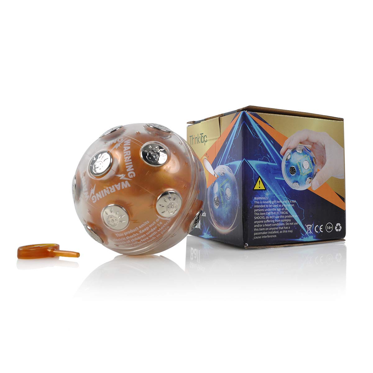 ThinkTop Shock Ball Hot Potato Game - Electric Shocking Party Game for Adults & Kids - Fun Christmas Gift & Novelty Toy for Family Gatherings, Game Nights & Birthday Parties (Brown)