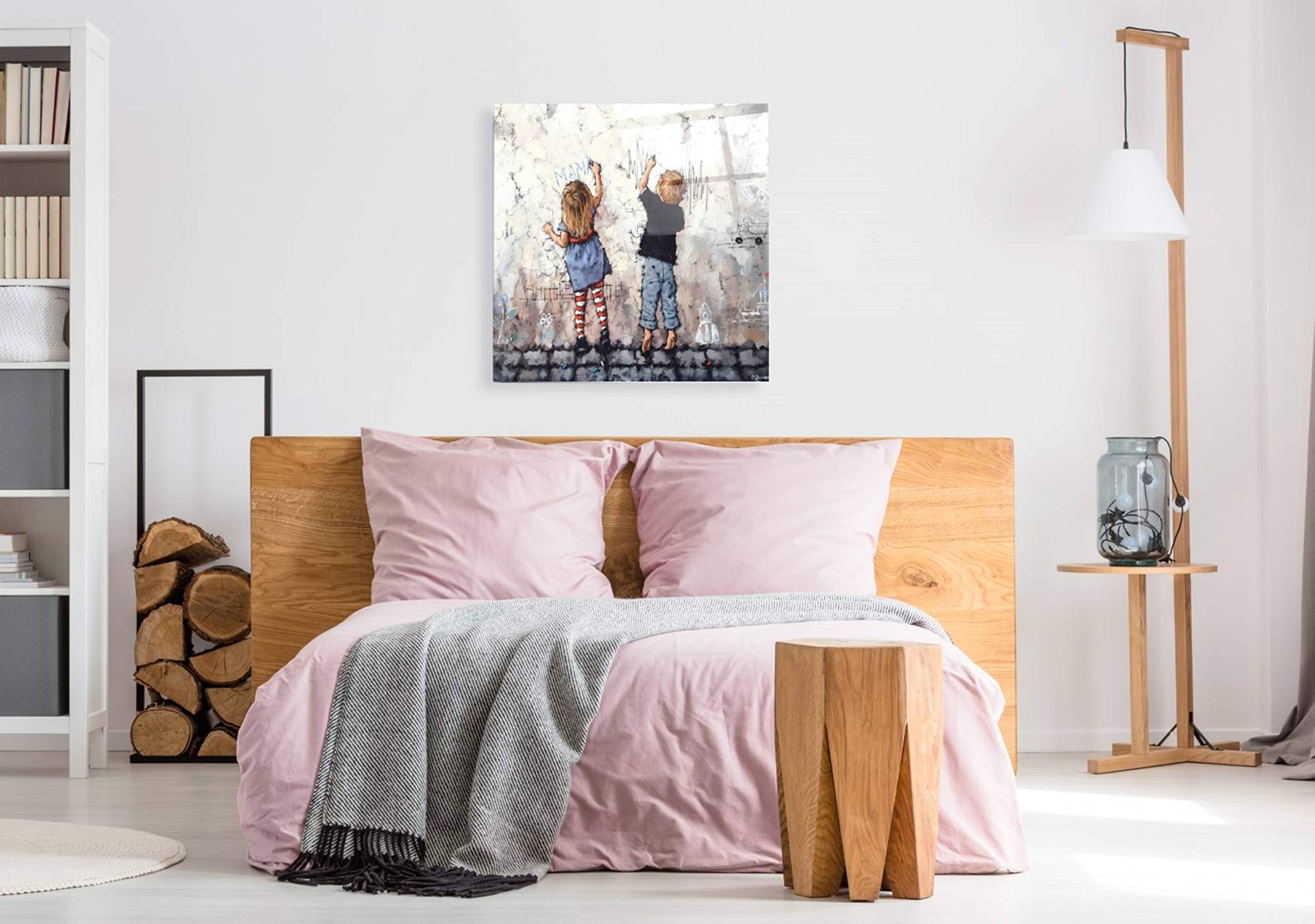 Epic Art 'Wall Graffiti' by Alexander Gunin - 36x36 Inch Acrylic Glass Wall Art Decor for Living Room, Bedroom & Office - Modern Urban Street Art Painting for Home & Commercial Spaces
