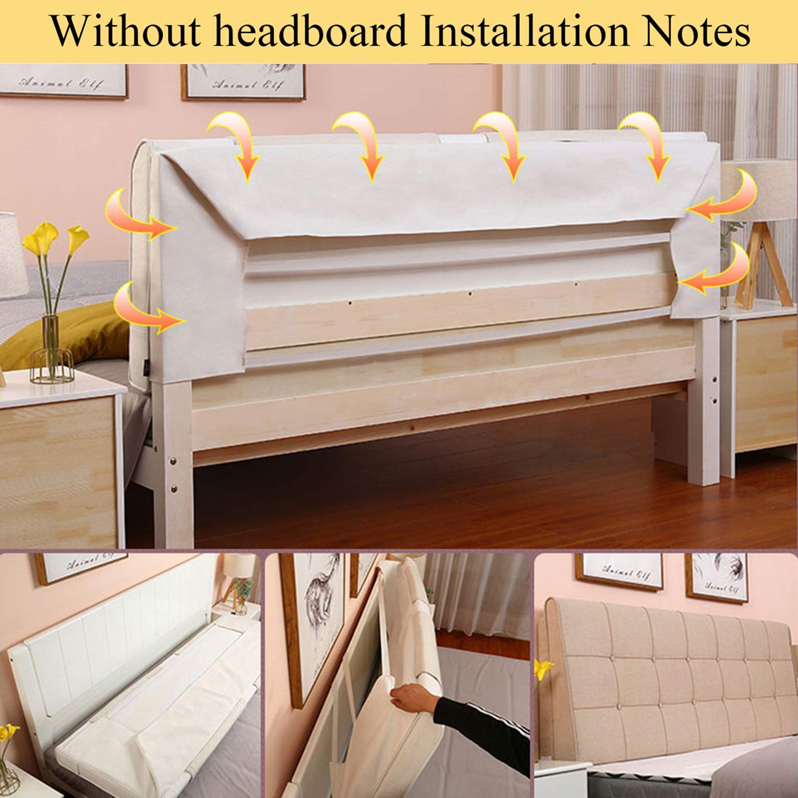 LIANGJUN Headboard Bed Backrest Cushion - Large Double Reading Pillow with Lumbar Support for Queen & Full Size Beds (Brown, 170x60x10cm) - Perfect for Reading, Watching TV, and Relaxing in Bed