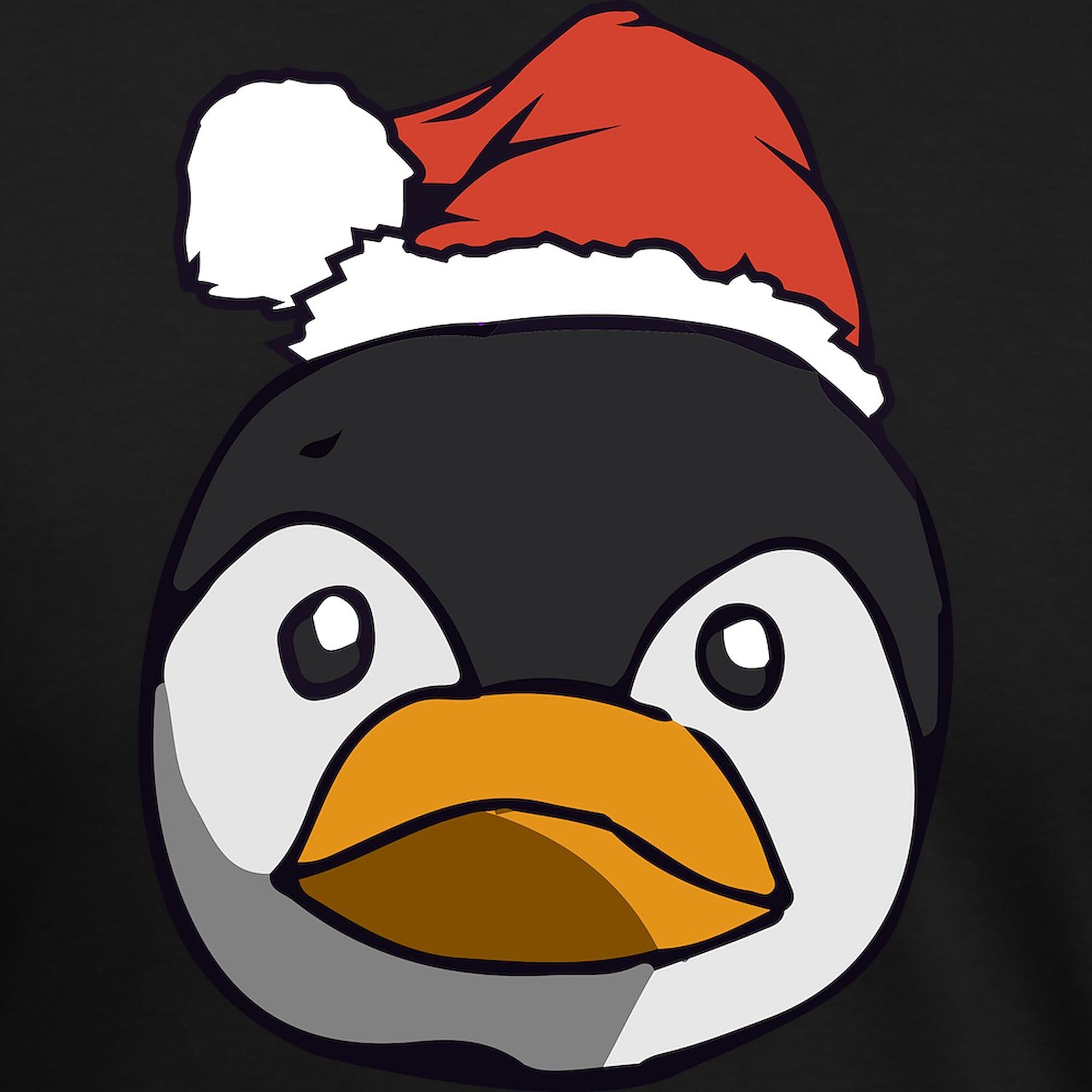 Santa Penguin Men's Tri-Blend T-Shirt - Soft Premium Tri-Blend Fabric - Perfect for Christmas Parties & Holiday Gifts