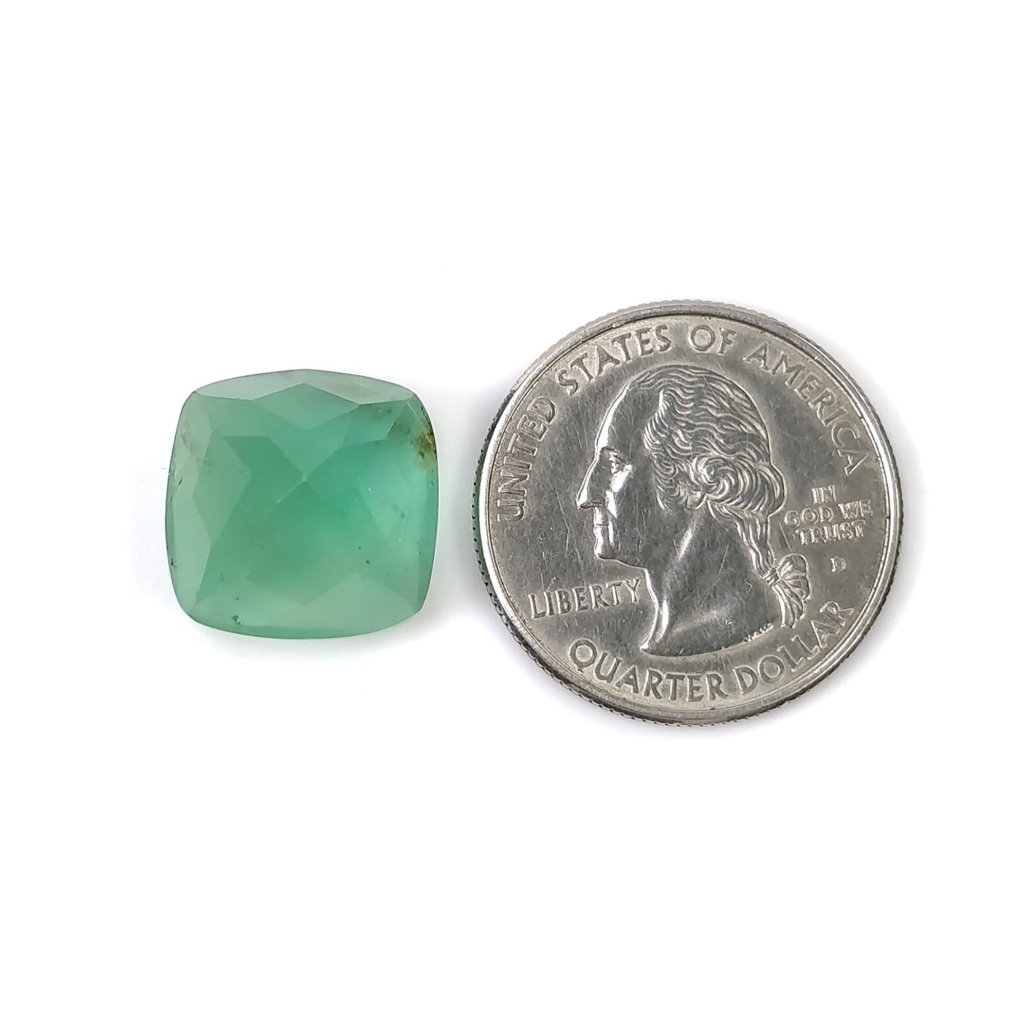 Natural Green Fluorite Gemstone - 19.95cts Untreated Checker Cut Faceted Sugarloaf (15mm) for Jewelry Making, Crystal Healing & Collection - High Quality Fluorite Crystal for Necklaces, Rings & Energy Work