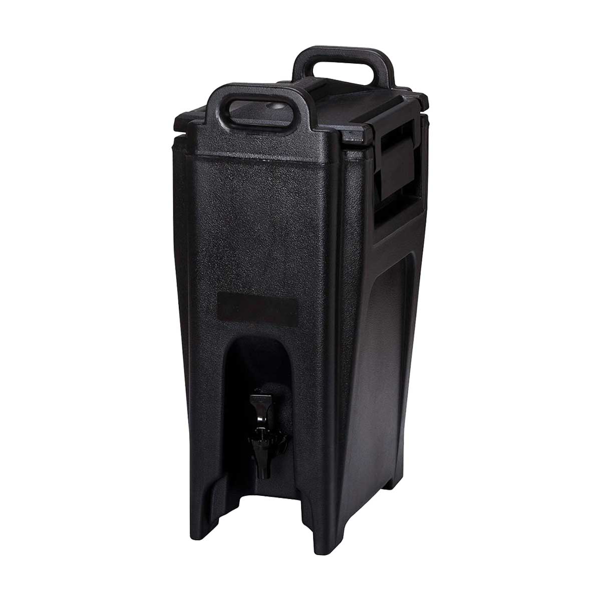 Cambro UC500110 Ultra Camtainer 5.25 Gallon Black Beverage Dispenser - Perfect for Restaurants, Cafes, and Large Events