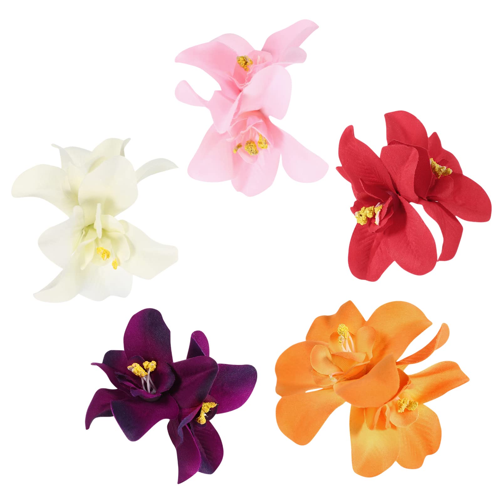 PRETYZOOM 5pcs Orchid Hair Claw Clips - Floral Hair Accessories for Women & Girls, Tropical Flower Hairpins, Headpiece for Weddings, Parties & Everyday Style