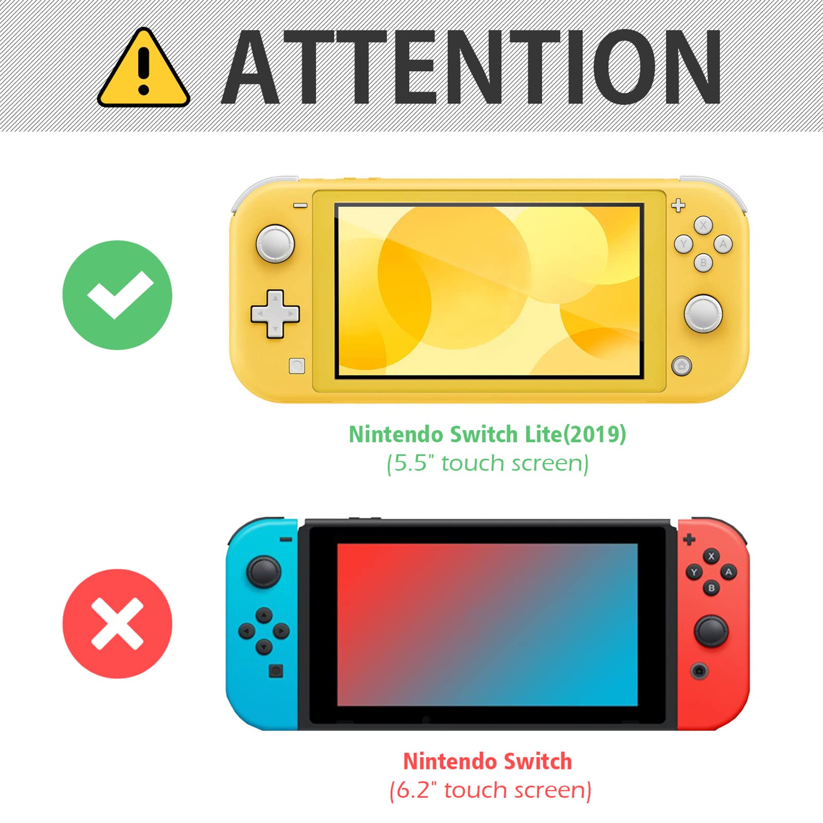 JOTO [3 Pack] Tempered Glass Screen Protector for Nintendo Switch Lite (2019) - Anti-Scratch, HD Clear, Rounded Edge Real Glass Screen Guard - Perfect for Gaming Protection & Travel Use