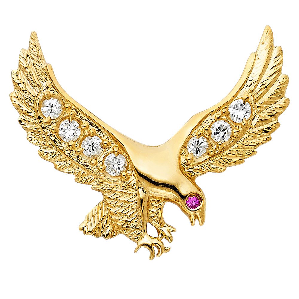 Gold Large Flying Eagle Pendant Necklace - Model 1599 | Elegant Jewelry Gift for Women | Perfect for Parties, Weddings & Special Occasions