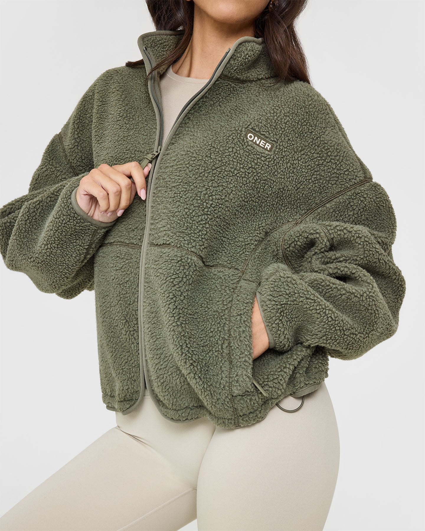 Alpine Green Zip Through Fleece Jacket for Men & Women - Lightweight Warm Winter Outerwear for Hiking, Camping & Outdoor Activities