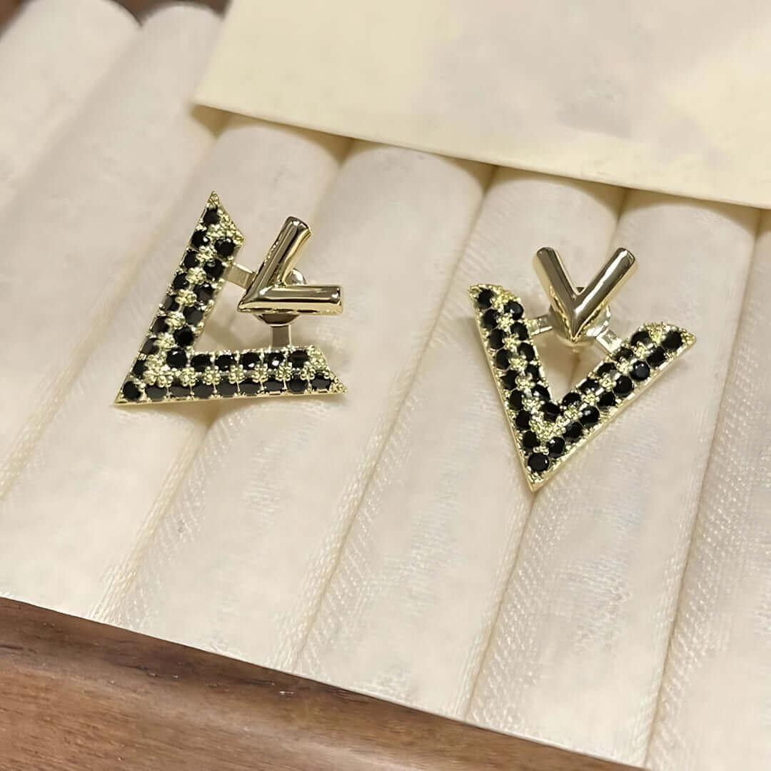 2-Way Essential V-Shaped Chevron Front & Back Ear Jacket Earrings | EH96 | Perfect for Parties, Weddings & Everyday Fashion Accessories