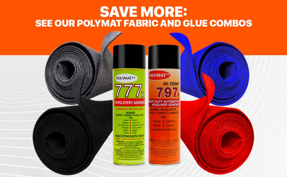 QTY 12 Polymat 797 High-Temperature RV Camper Spray Adhesive - Heat & Water Resistant Glue for RV Repairs, Automotive Upholstery & Marine Applications