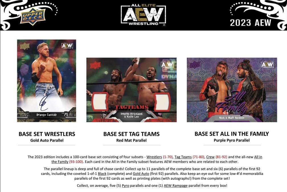 2023 AEW All Elite Wrestling Hobby Box - 24 Packs (8 Cards Each) | Collectible Trading Cards for Wrestling Fans & Card Collectors | Perfect for Gifts, Tournaments & Memorabilia Display