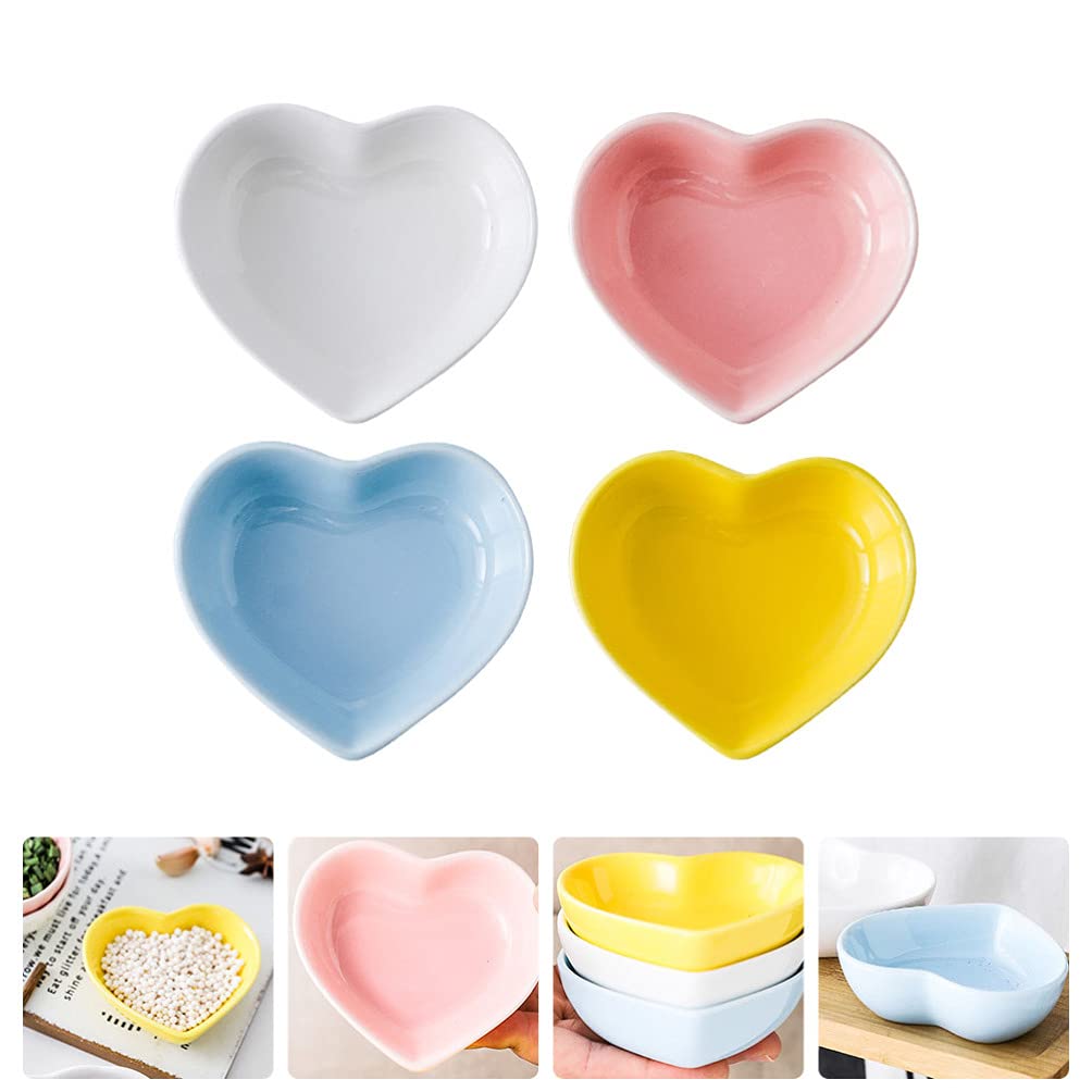 4-Piece Small Appetizer Plates for Dipping Sauces & Condiments - Perfect for Sushi, Dumplings, Snacks & Party Serving - Durable Ceramic Flavor Dishes for Home & Restaurant Use