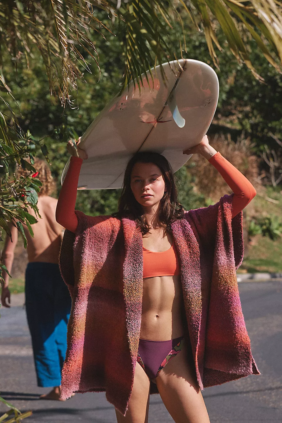 Stylish Hooded Kimono with Multicolor Gradient - Perfect for Loungewear, Yoga, and Beach Cover-Up