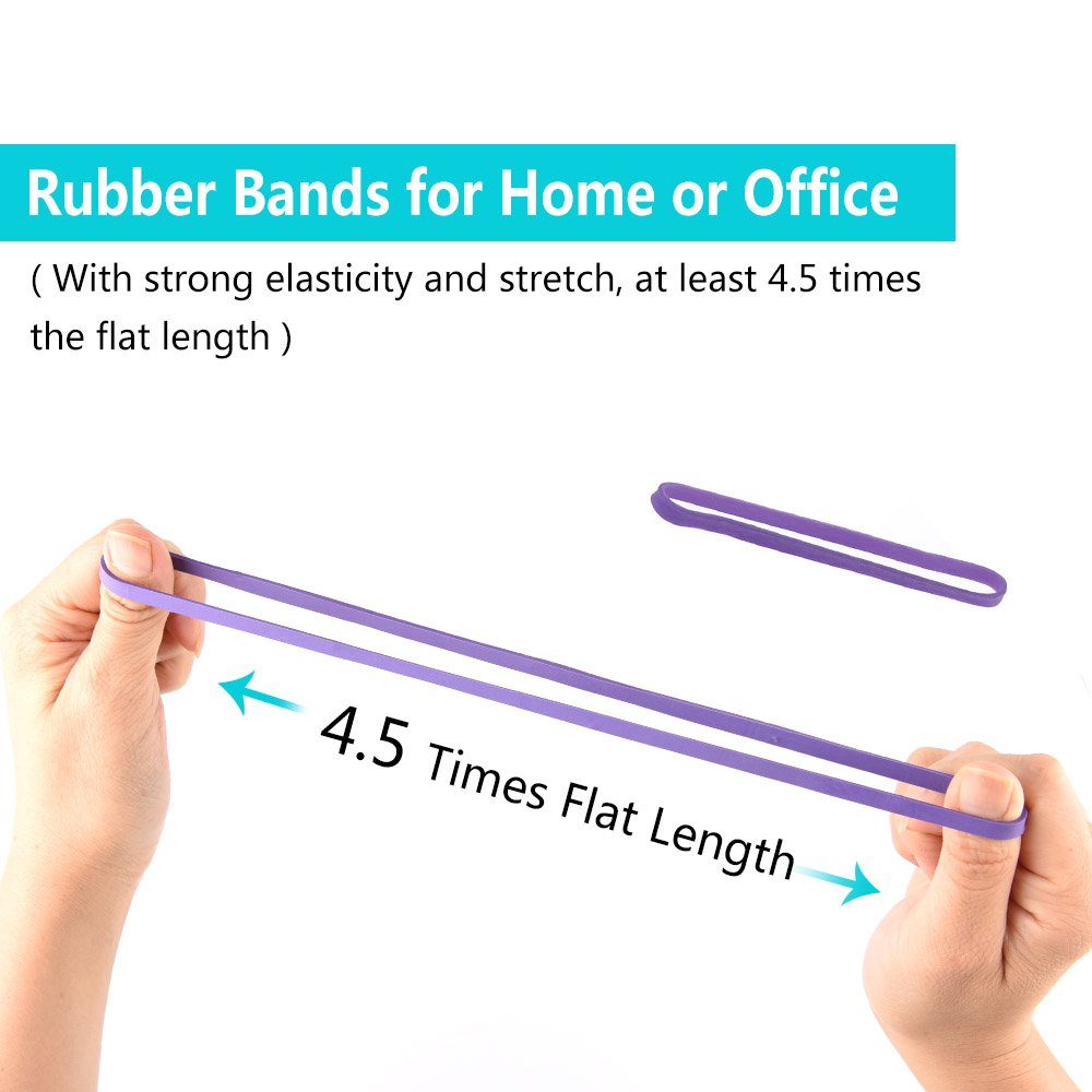 Coopay 120-Piece Large Rubber Bands Bulk - 8 Inch Heavy Duty Strong Elastic Bands for Office, School & Home Use - Perfect for Securing Trash Cans, Organizing Files, Bundling Items & DIY Projects (Purple)