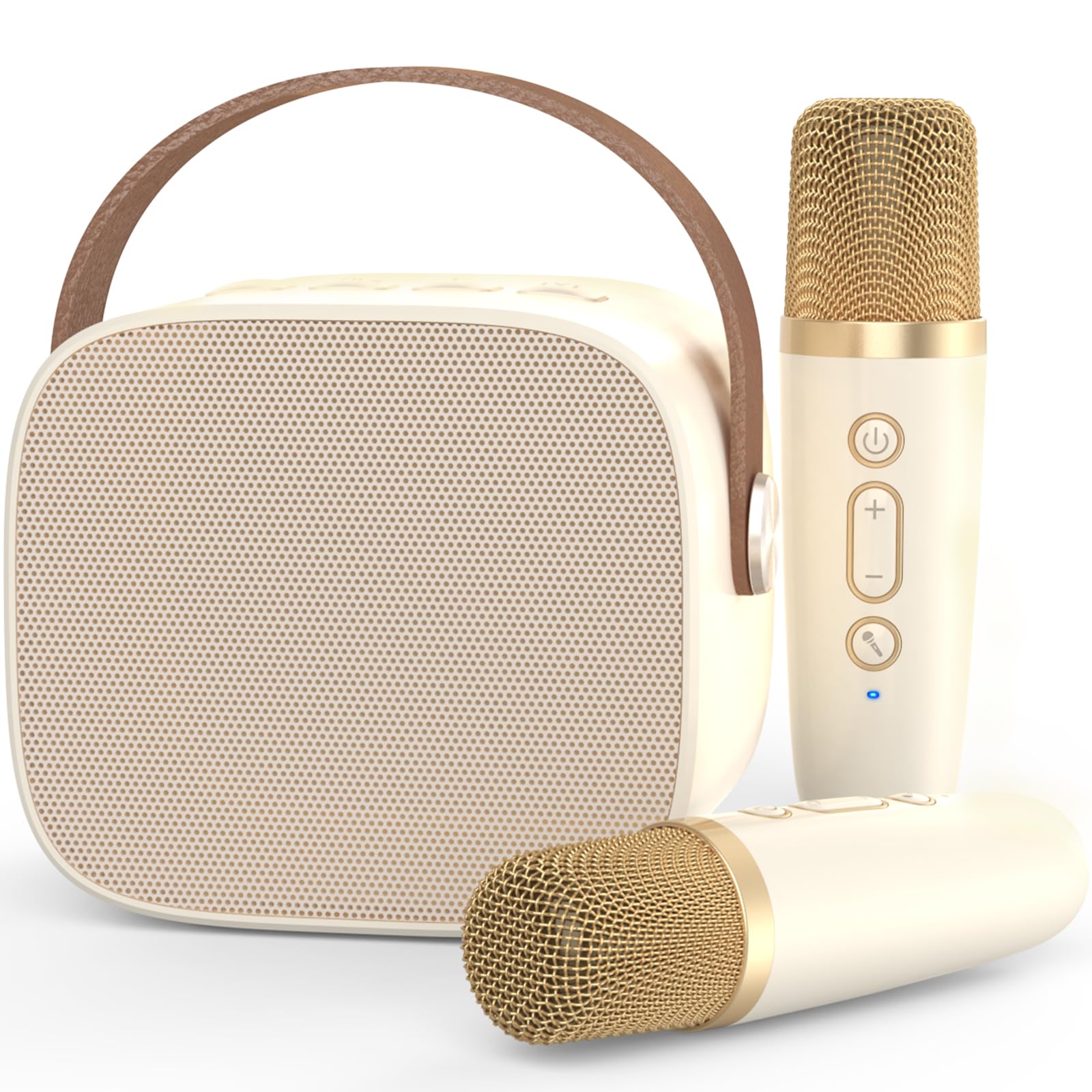 Portable Bluetooth Karaoke Machine with 2 Wireless Microphones - Mini Speaker for Kids & Adults, Fun Singing Toy for Christmas & Birthday Gifts (Ages 3-12) - Perfect for Home Parties, Travel & Family Entertainment