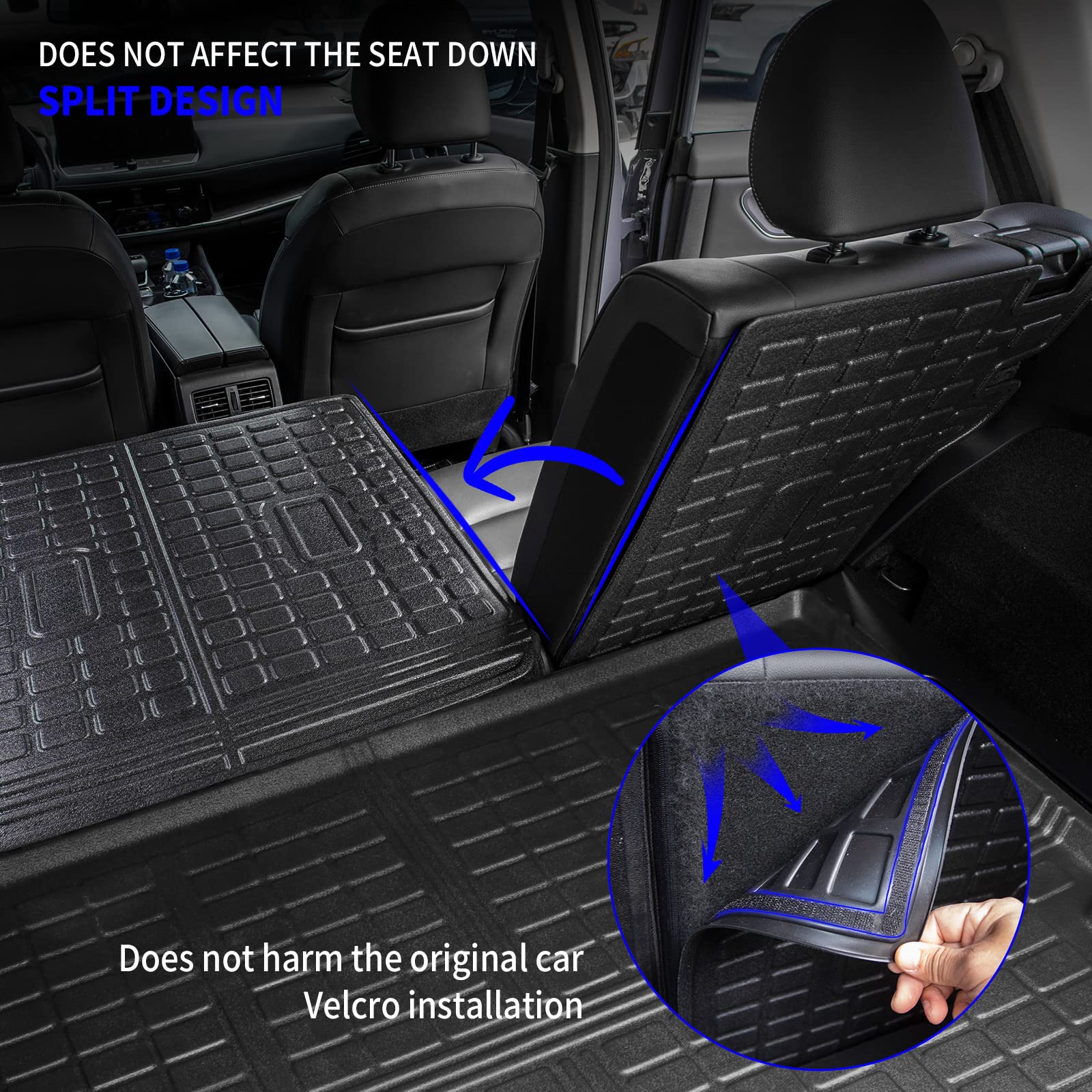 Rongtaod All-Weather Cargo Liner & Back Seat Cover for 2021-2025 Nissan Rogue - Heavy Duty Trunk Mat & Rear Seat Protector Set | Perfect for Road Trips, Camping & Daily Use (2024 Rogue Accessories)