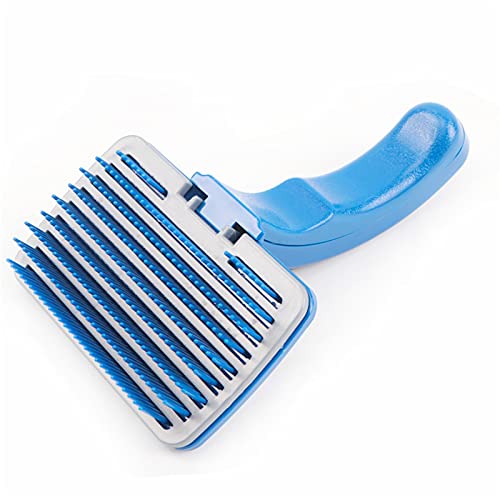 Nipogear Pet Comb for Dogs - Plastic Automatic Grooming Brush for Knot Removal & Hair Shedding | Blue Dog Brush for Grooming Supplies | Perfect for Home Pet Care & Professional Dog Grooming