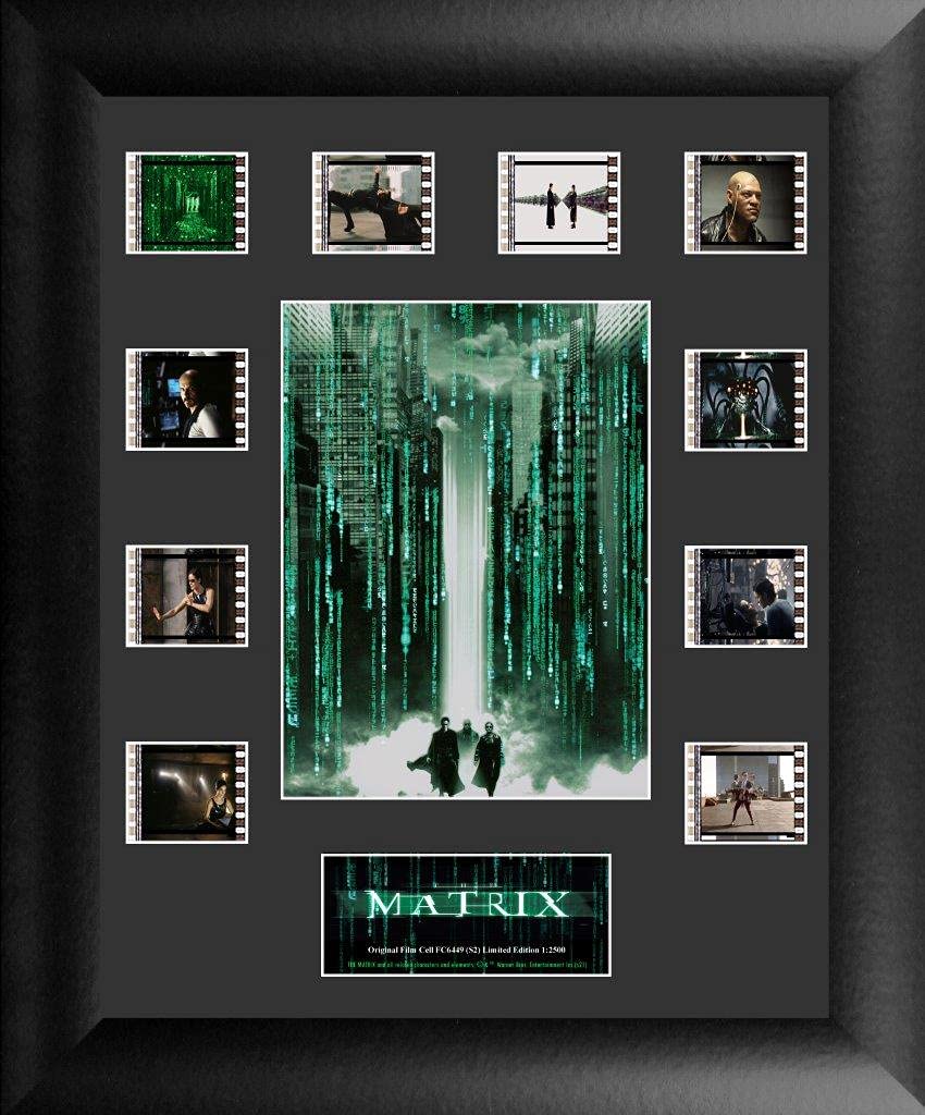 The Matrix Mega City 11”x13” FilmCells Mini Montage - 10 Authentic 35mm Film Clips - Limited Edition Officially Licensed Collectible for Movie Fans & Home Theater Decor