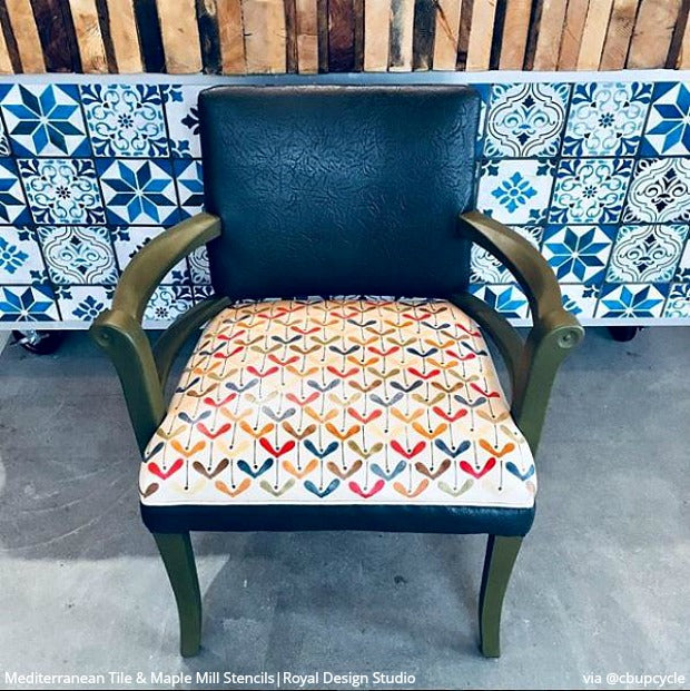 Mediterranean Tile Stencil Set for DIY Home Decor - Reusable Painting Templates for Walls, Floors, and Furniture - Perfect for Kitchen Backsplash, Bathroom, and Outdoor Projects